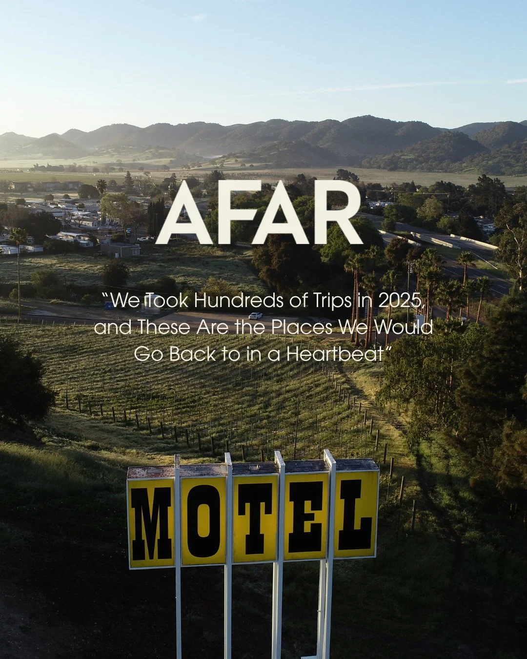 Looking back on 2025 with @afarmagazine: "We took hundreds of trips in 2025, and these are the places we would go back to in a heartbeat" &mdash; on the editor's list: Los Alamos. 🧡 ⁠
⁠
"From our stay at retro, recently remodeled mote