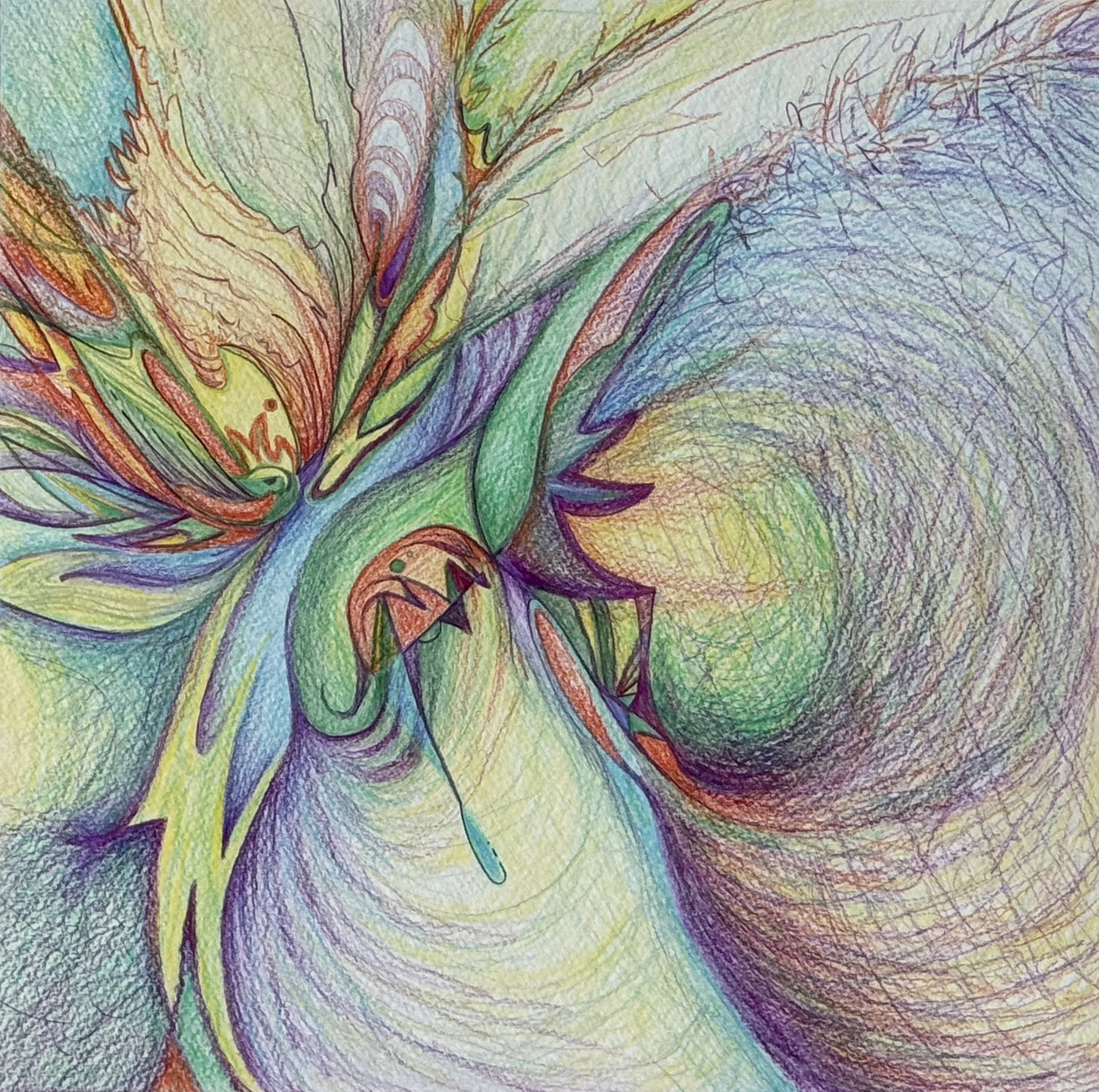 "Life Is A Garden, Not A Road!" - 12x12" Colored Pencil on Paper