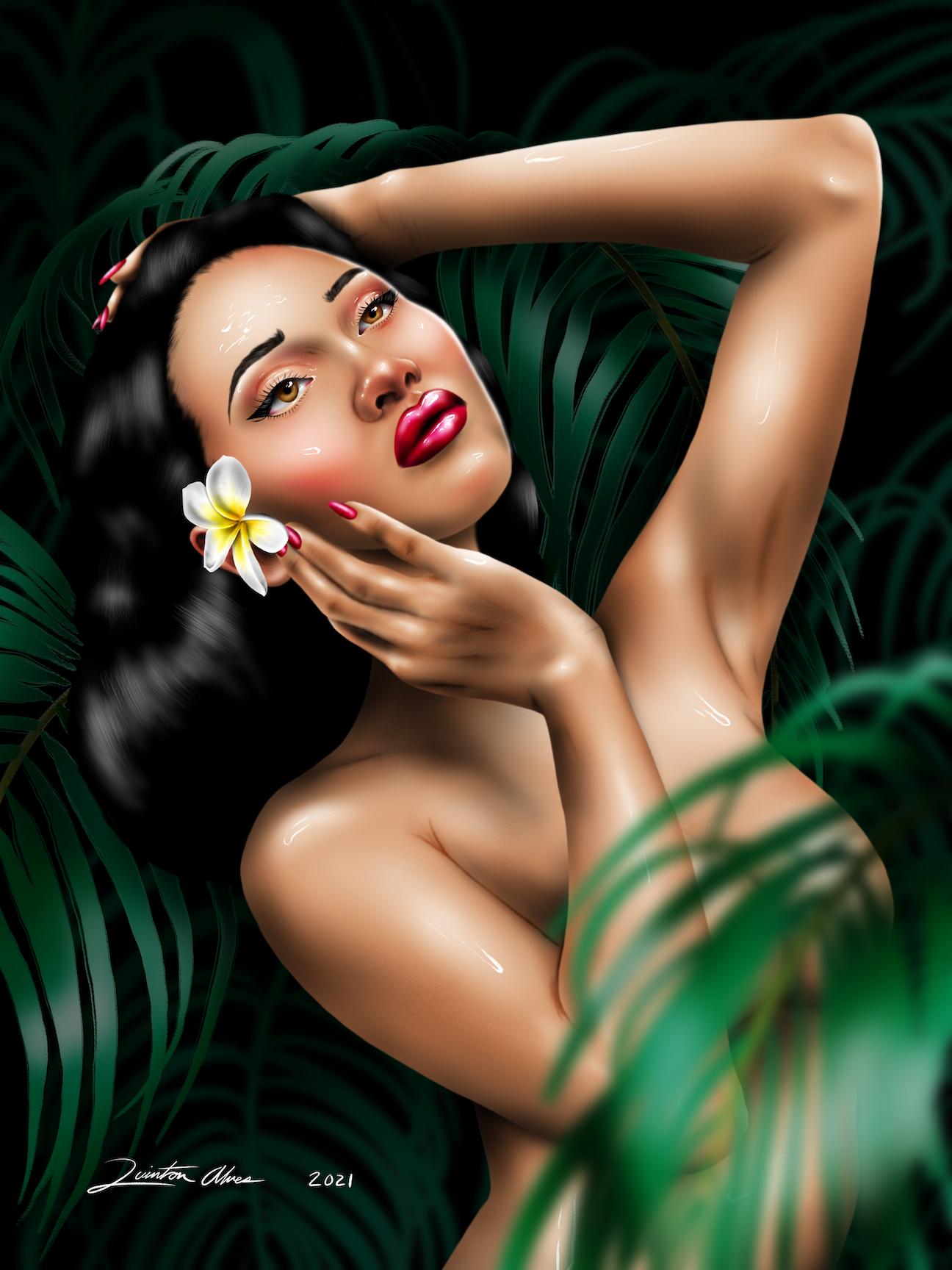 Rainforest Wahine — Digital, 18×24 in