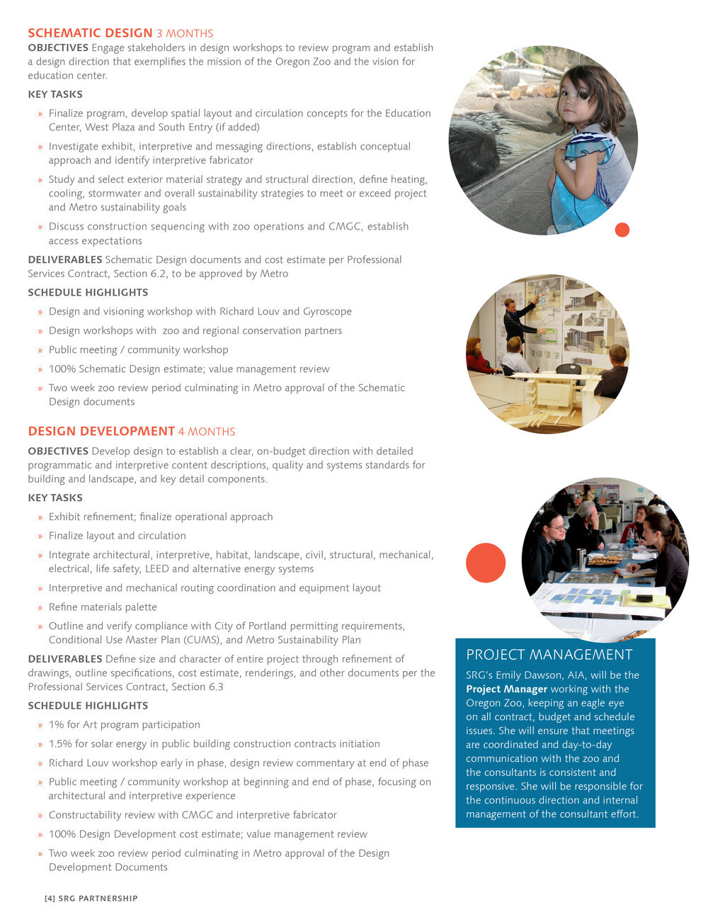 Page from an RFP response for SRG Partnership, Inc
