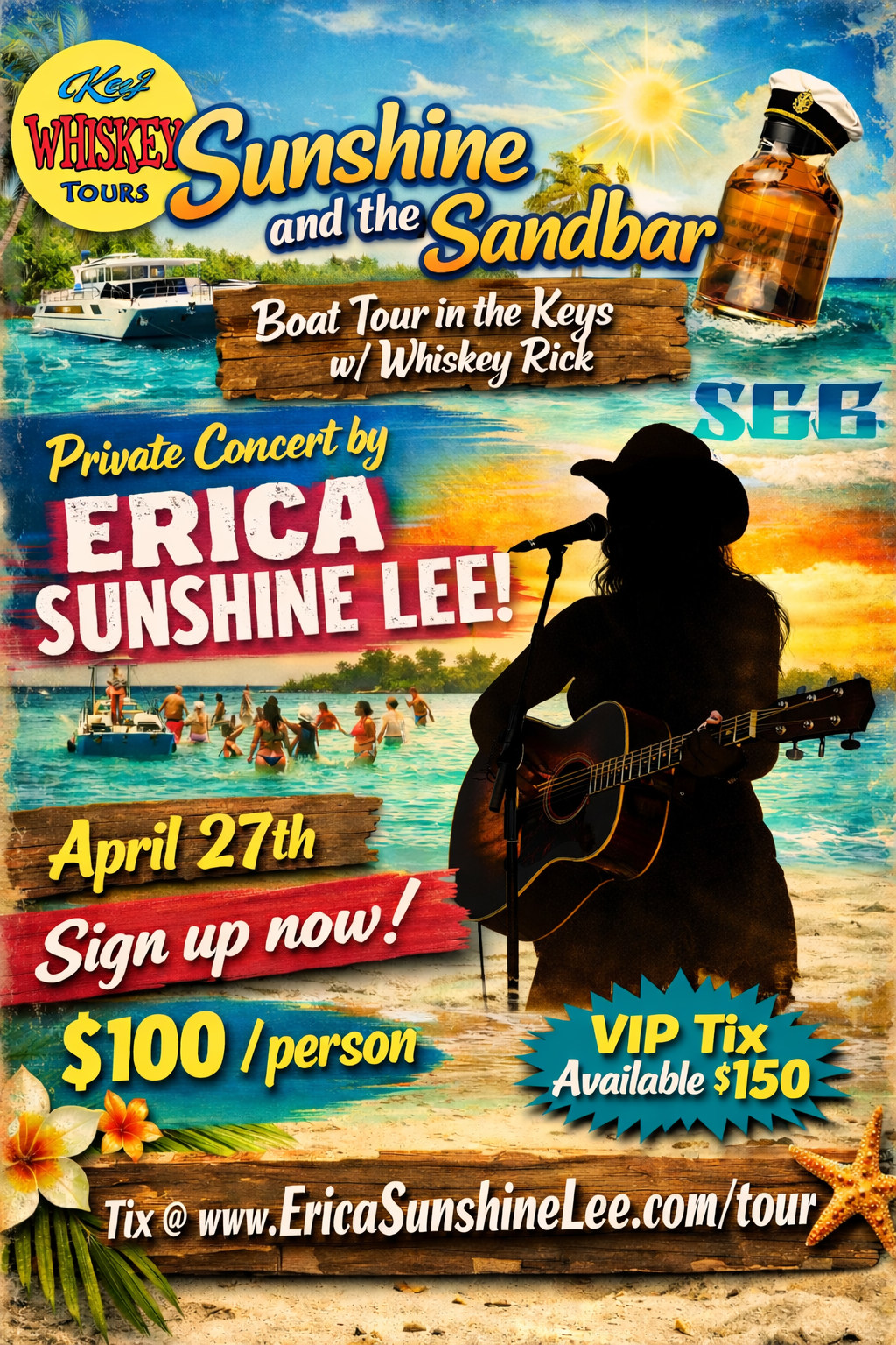 Sunshine at the Sandbar with a Sunset