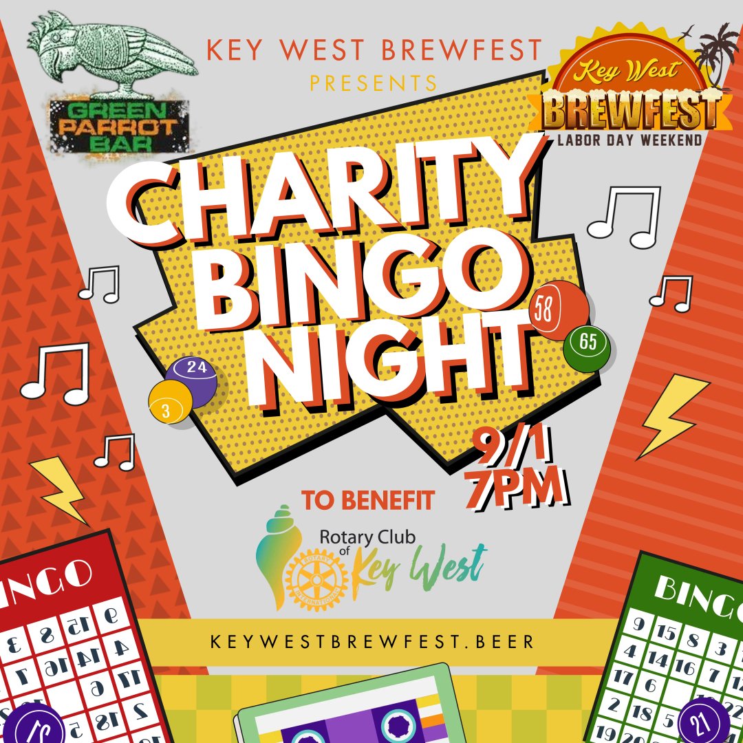 Brewfest/ Green Parrot Bar Charity Bingo to Benefit the Key West Sunrise Rotary's Scholarship Fund