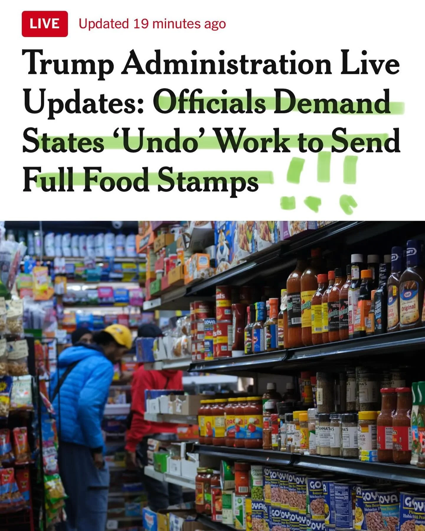 Not only is the Trump Administration immorally and illegally blocking SNAP benefits, they are also interfering in states&rsquo; rights to make different choices (thanks to @governorjanetmills for making sure Maine supports our families!). You can:
➡️