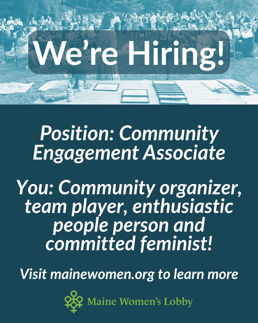 We're hiring! We are looking for a Community Engagement Associate - someone to support our mission by growing our community of activists, supporters, and stakeholders, and connecting them with opportunities for education and action. 

This people-foc
