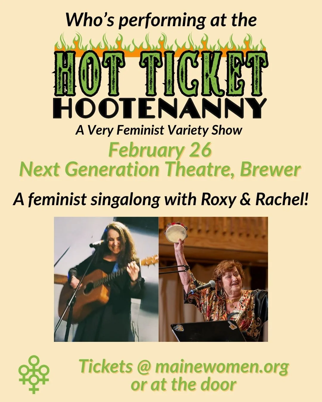 Get ready to hoot and holler your feminist heart out with perennial Hootenanny favorites Roxanne Munksgaard and Rachel Blackerby! They will lead a feminist singalong to open up our show and warm up the crowd. 

Roxanne Munksgaard is a retired organiz
