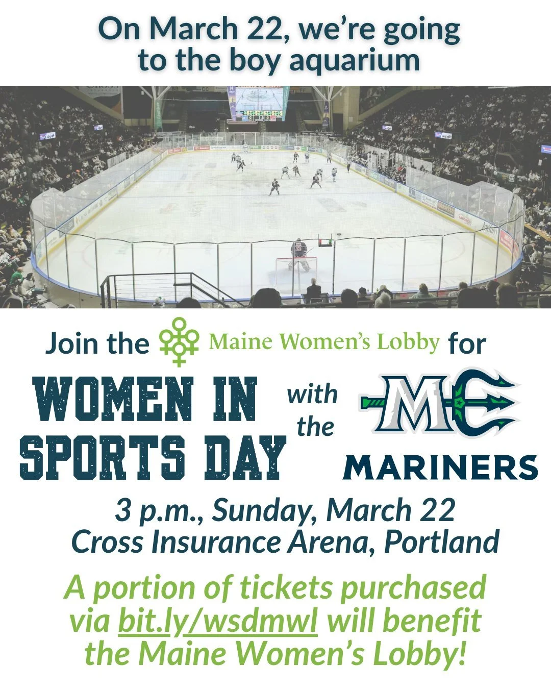 There's still time to grab your tickets and join the Maine Women's Lobby at Women in Sports Day with the Maine Mariners! A special link to purchase is in our comments - if you buy through that link, a portion of ticket sales will benefit the MWL!

Th