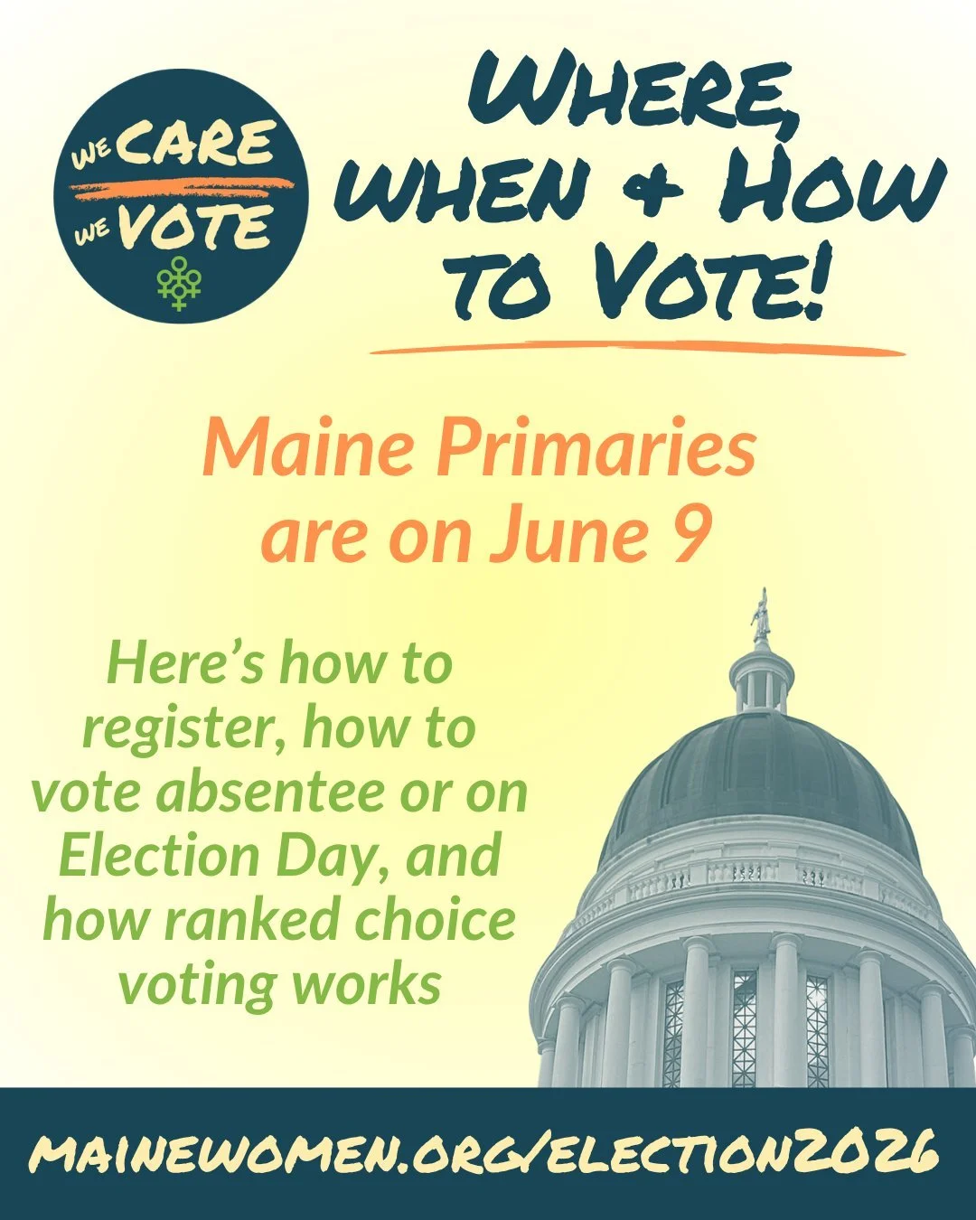 Maine's Primary Elections are in just over three weeks, and there are lots of important deadlines coming up for voters, whether you're voting absentee in person or by mail, or at the polls on June 9 - or if you're registering to vote!

Maine's Office