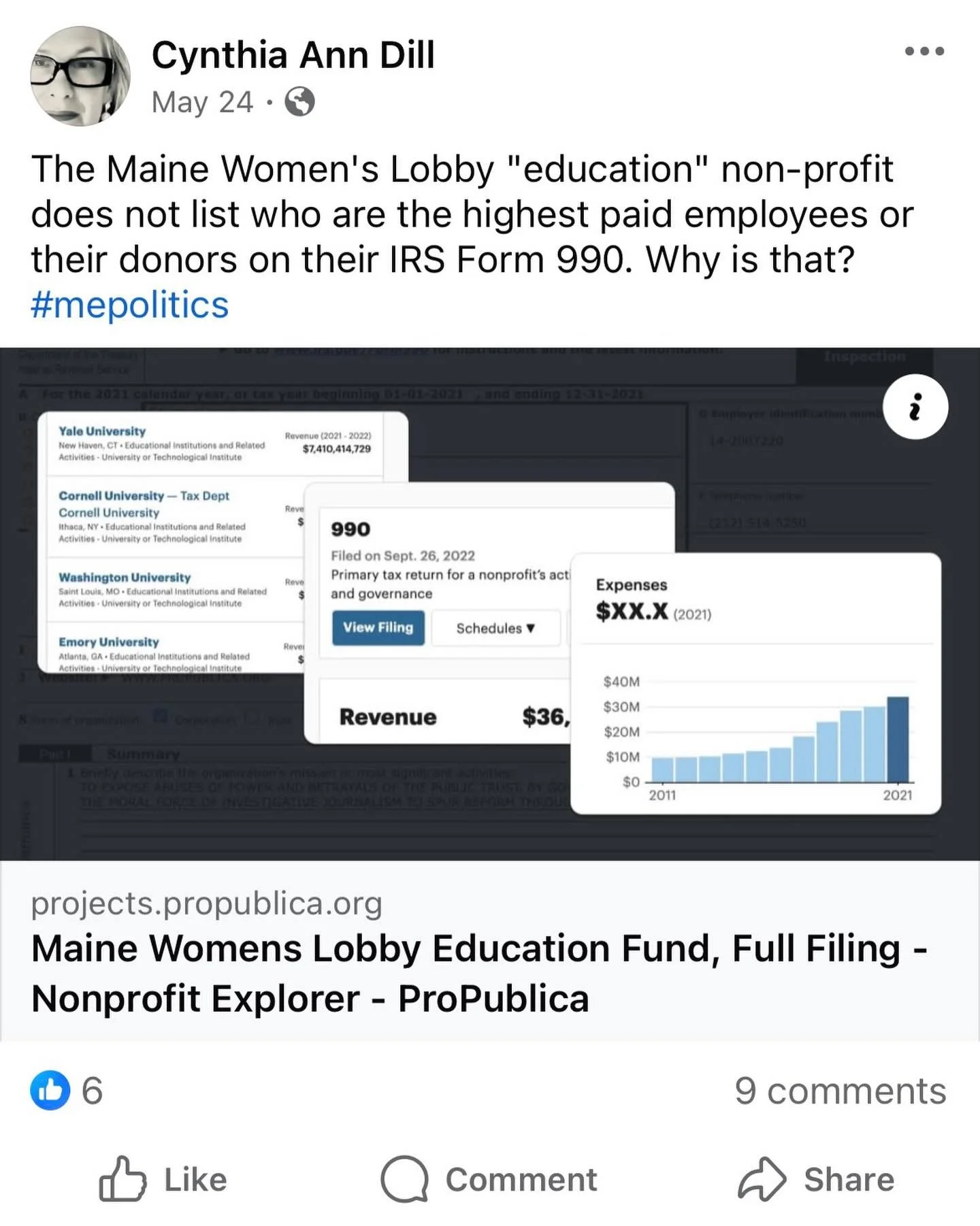 You will be shocked - SHOCKED we say! - to learn that this woman-led, women-centered nonprofit has no staff who make more than $150k (the IRS limit for reporting). 

We seem to be getting a lot of special attention lately! While we continue to focus 