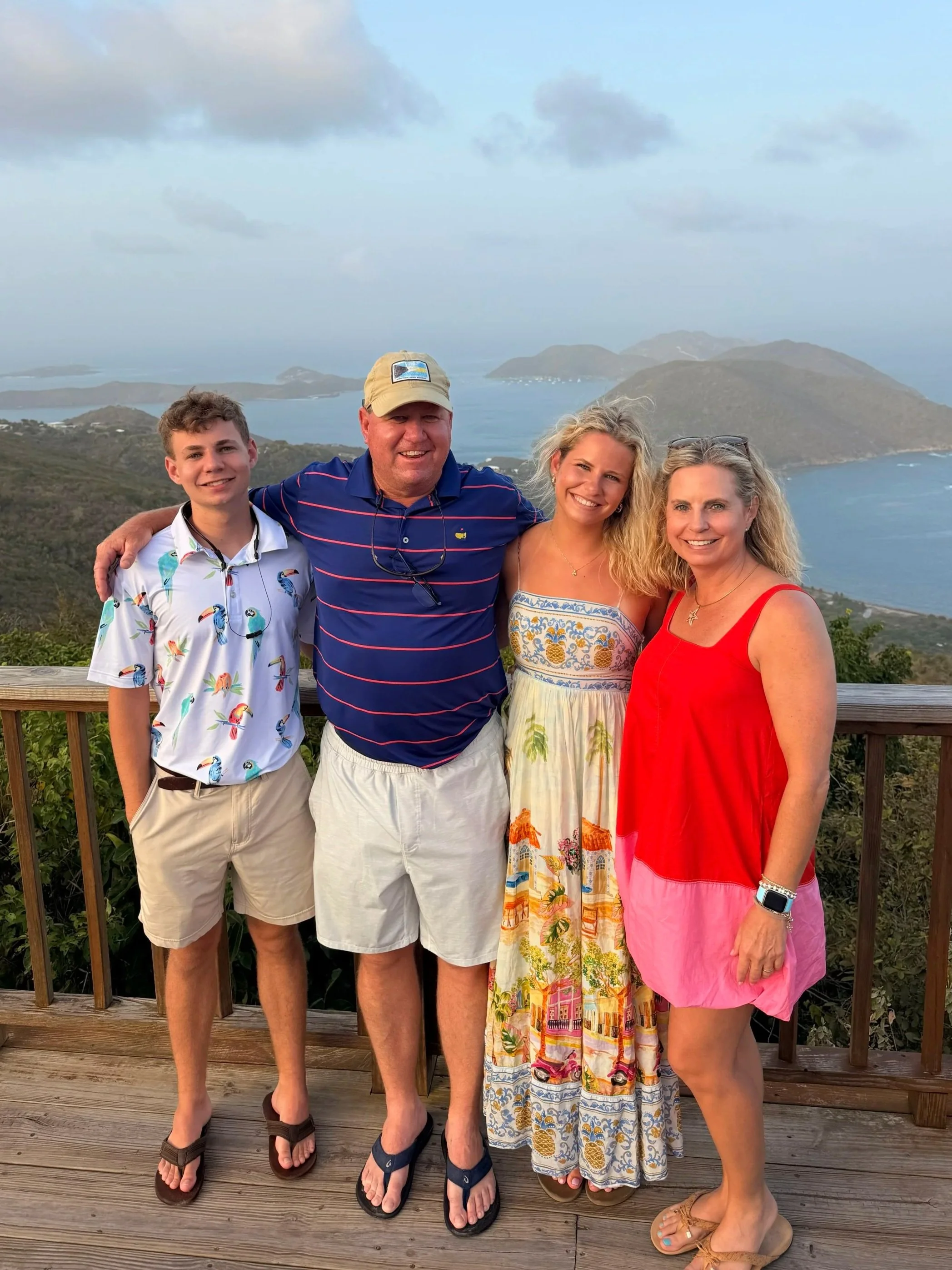 Guest at the top of Virgin Gorda overlooking North Sound