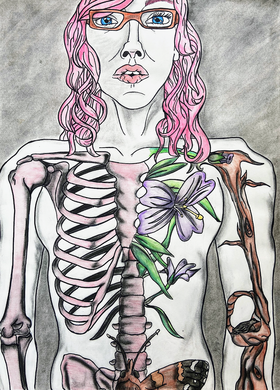 Jaclyn Joyce
Soft Anatomy Portrait, 2010
Gouache, charcoal, and india ink