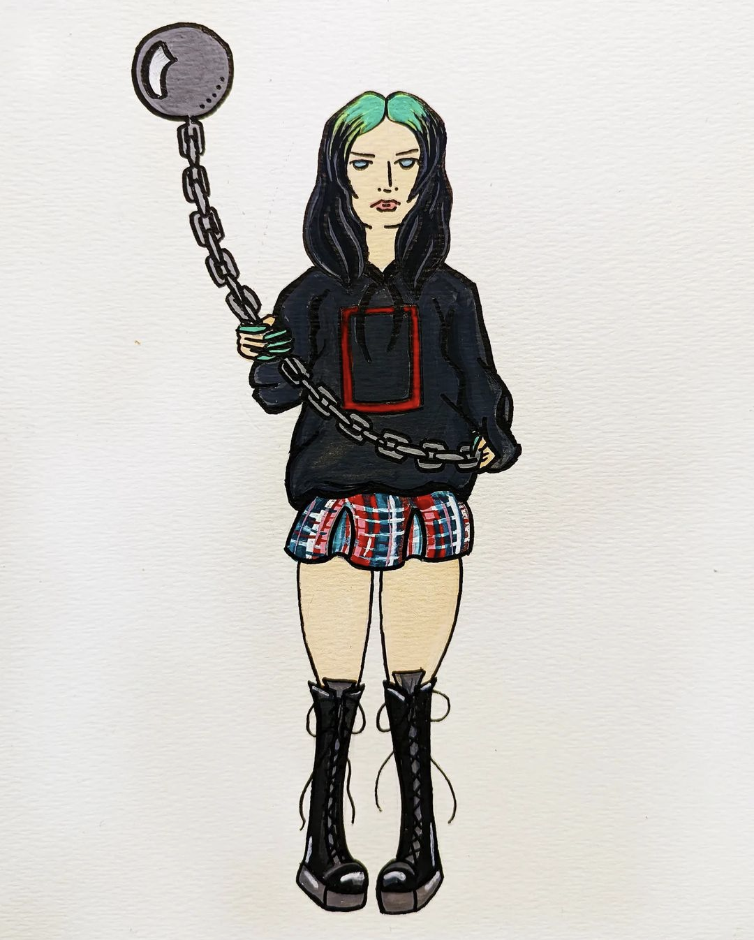 Jaclyn Joyce
Billie Eilish is the Bad Guy, 2022
Gouache and india ink