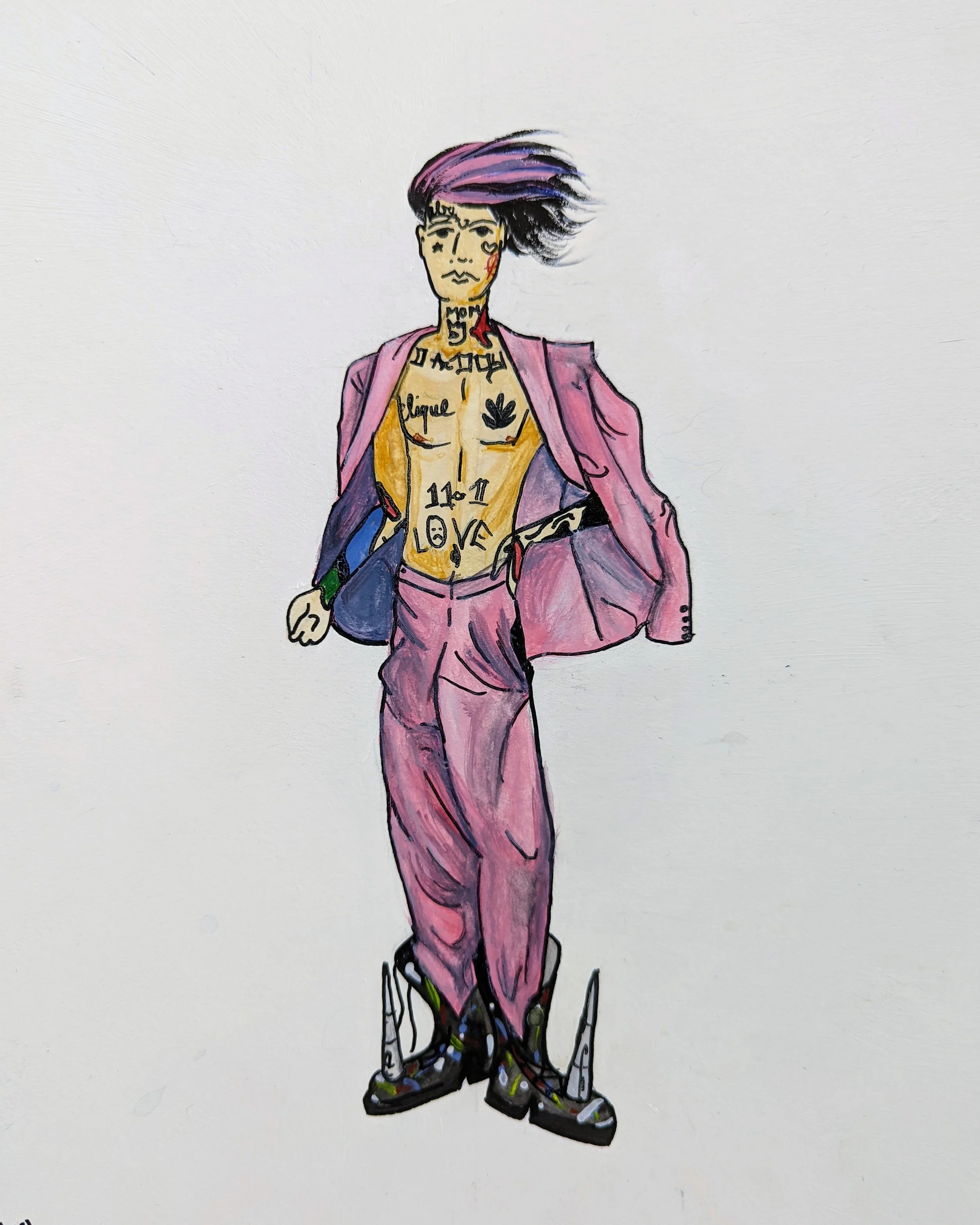 Jaclyn Joyce
Lil' Peep Our Crybaby, 2021
Gouache and india ink