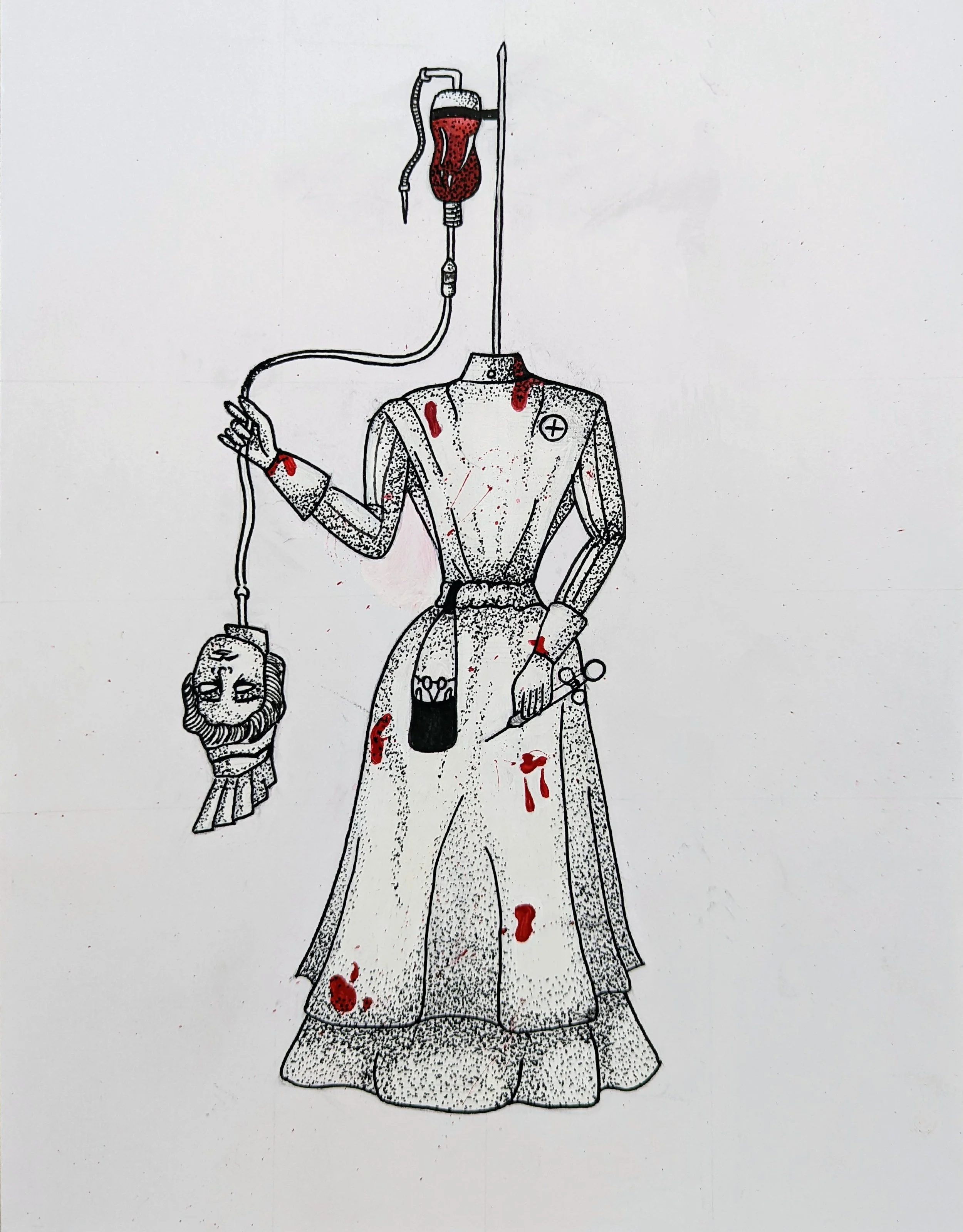 Jaclyn Joyce
Nurse Elkins, 2020
Gouache and india ink