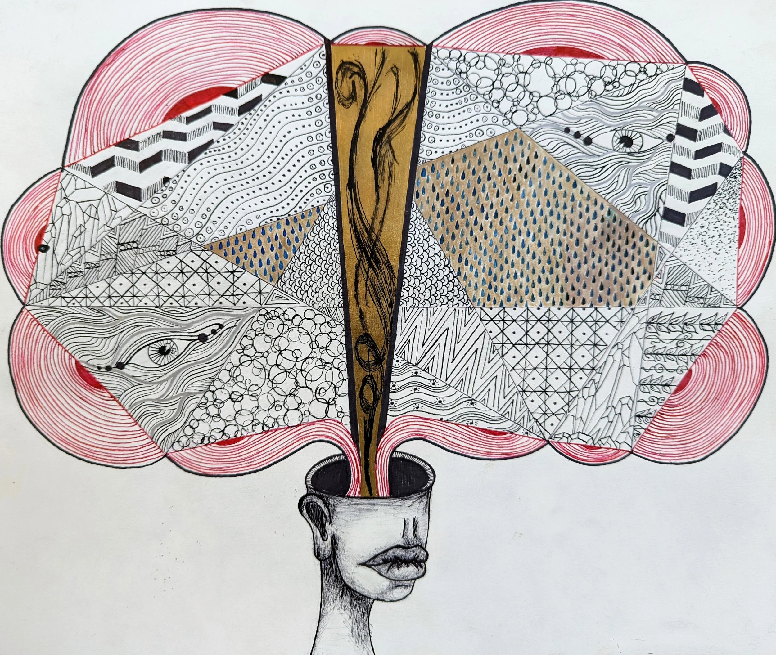 Jaclyn Joyce
Scattered Thoughts, 2017
Gold-leafing and india ink