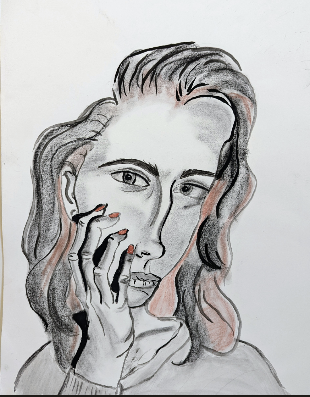 Jaclyn Joyce
Hand on Face, 2011
Charcoal and India Ink