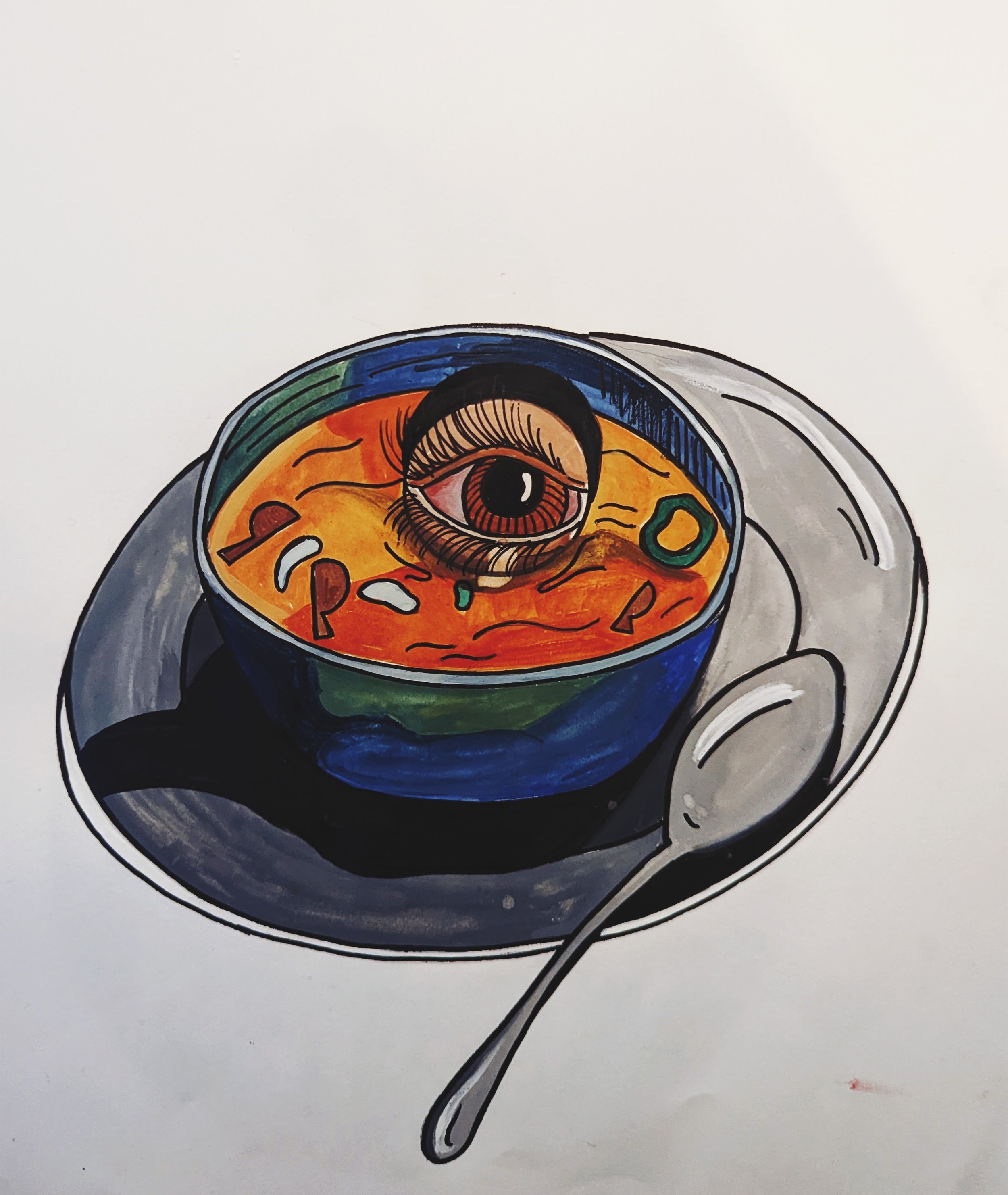 Jaclyn Joyce
Waiter, There's an Eye in My Soup , 2022
Gouache and india ink