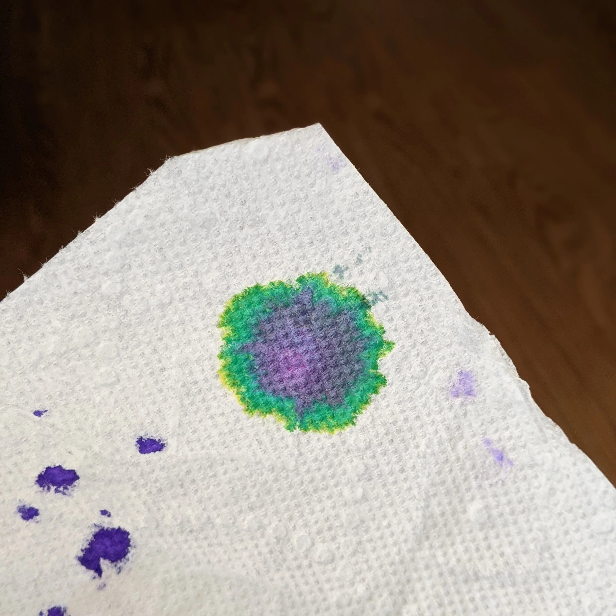 You can really see the color separation when you place it on a paper towel