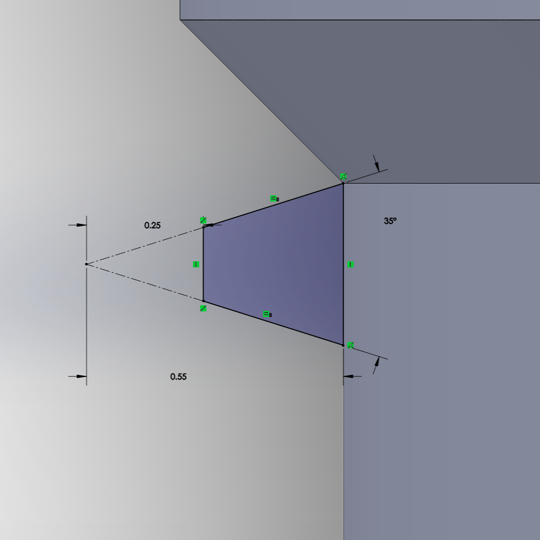 Here is the general shape of what you should be using, a cutoff triangle (or trapezoid)