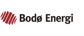 Bodø Energi – logo med rødt, stilisert symbol og sort tekst.