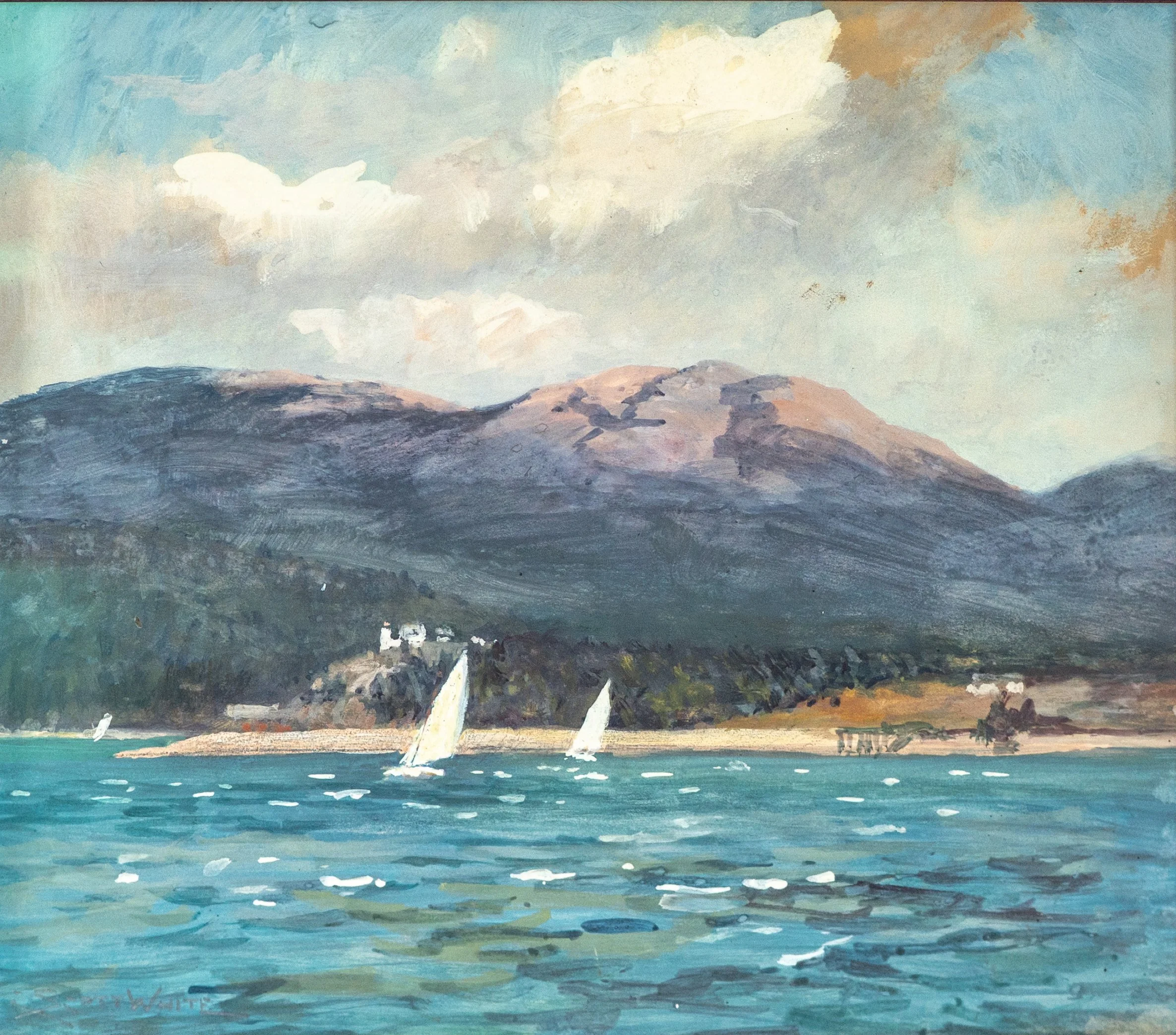 Clarence Scott White, Mt. Desert Island, Maine, Gouache on Paperboard, 10" x 12", $1,200