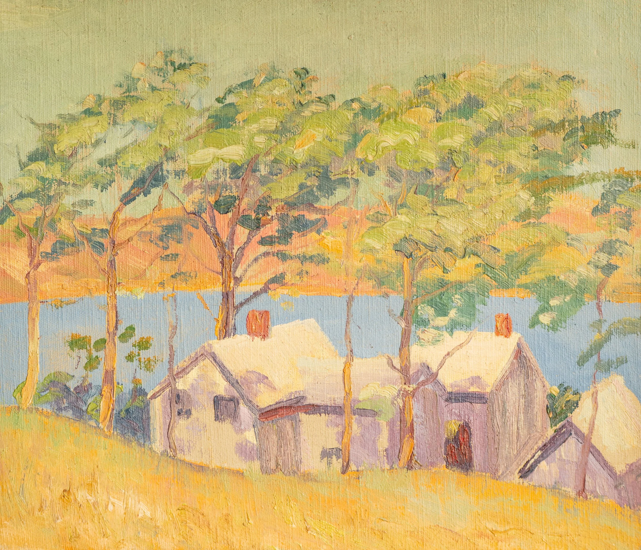 Carl Gustaf Theodore Olson, Summer House, Chatham, Cape Cod, Oil on Board, 14" x 16", $1,100