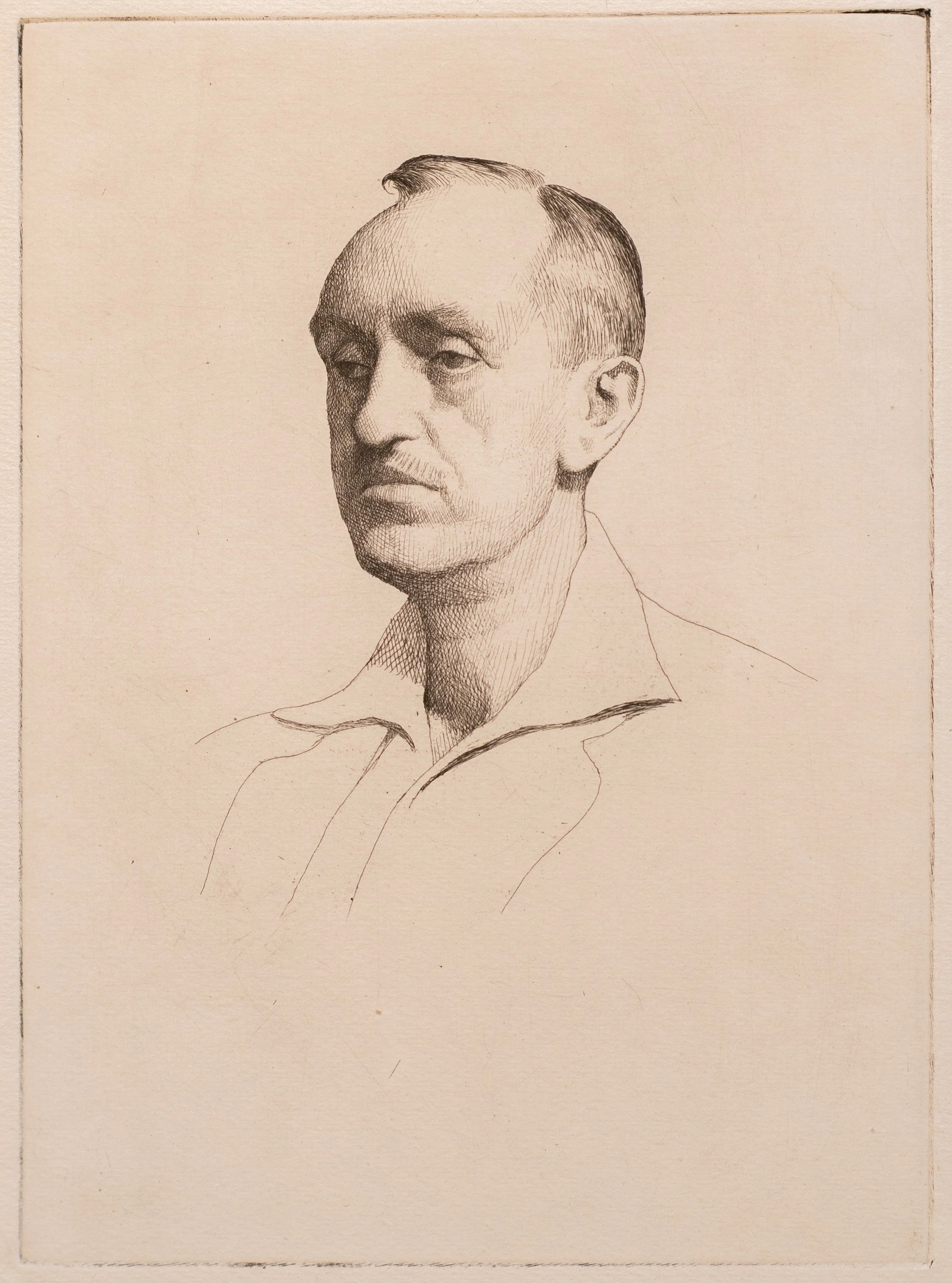 William McGregor Paxton, Portrait of a Man, Drypoint Etching, 8.75" x 6.5", $450