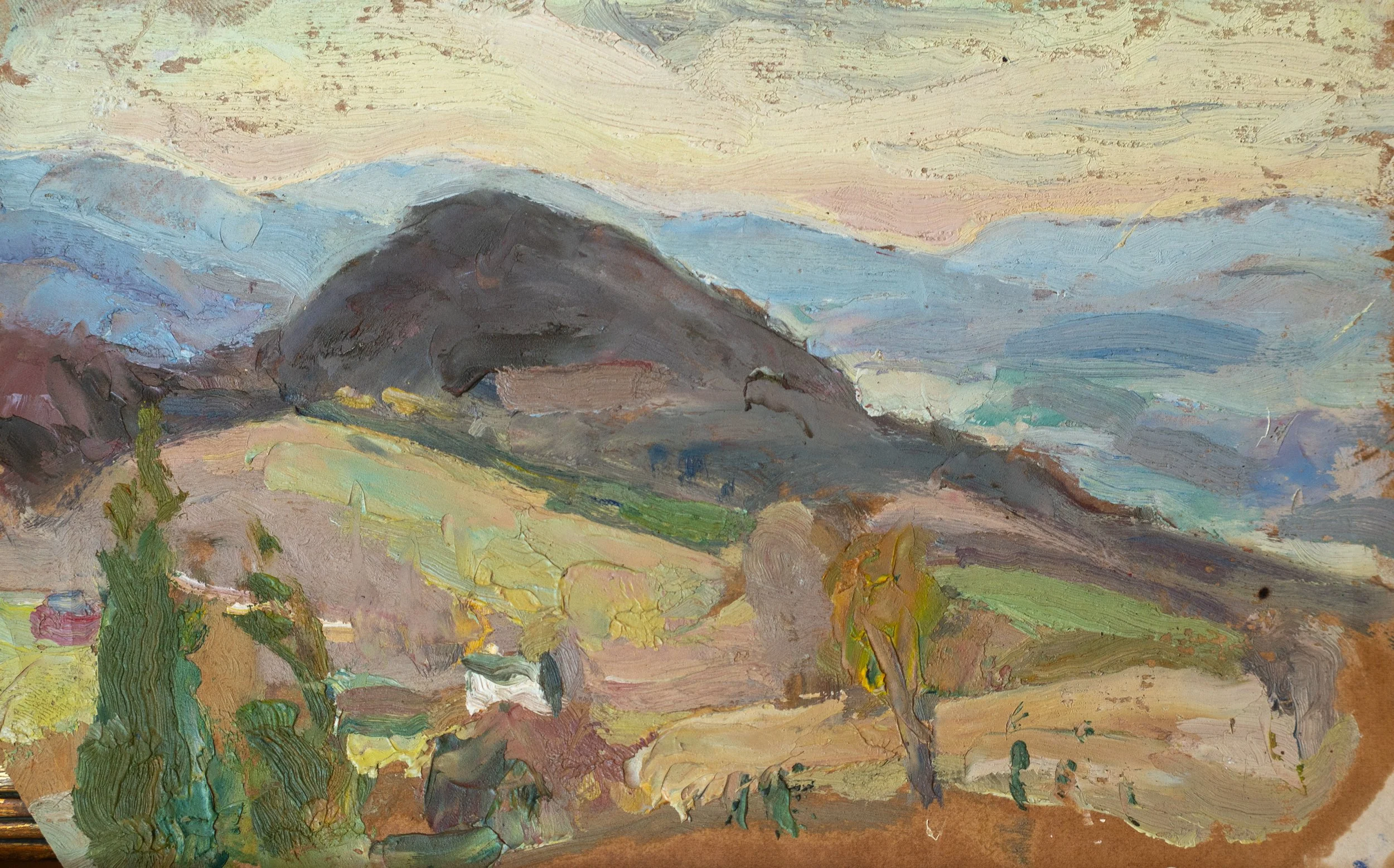 George Davidson, Mountains, Oil on Paper, 5" x 8", $150