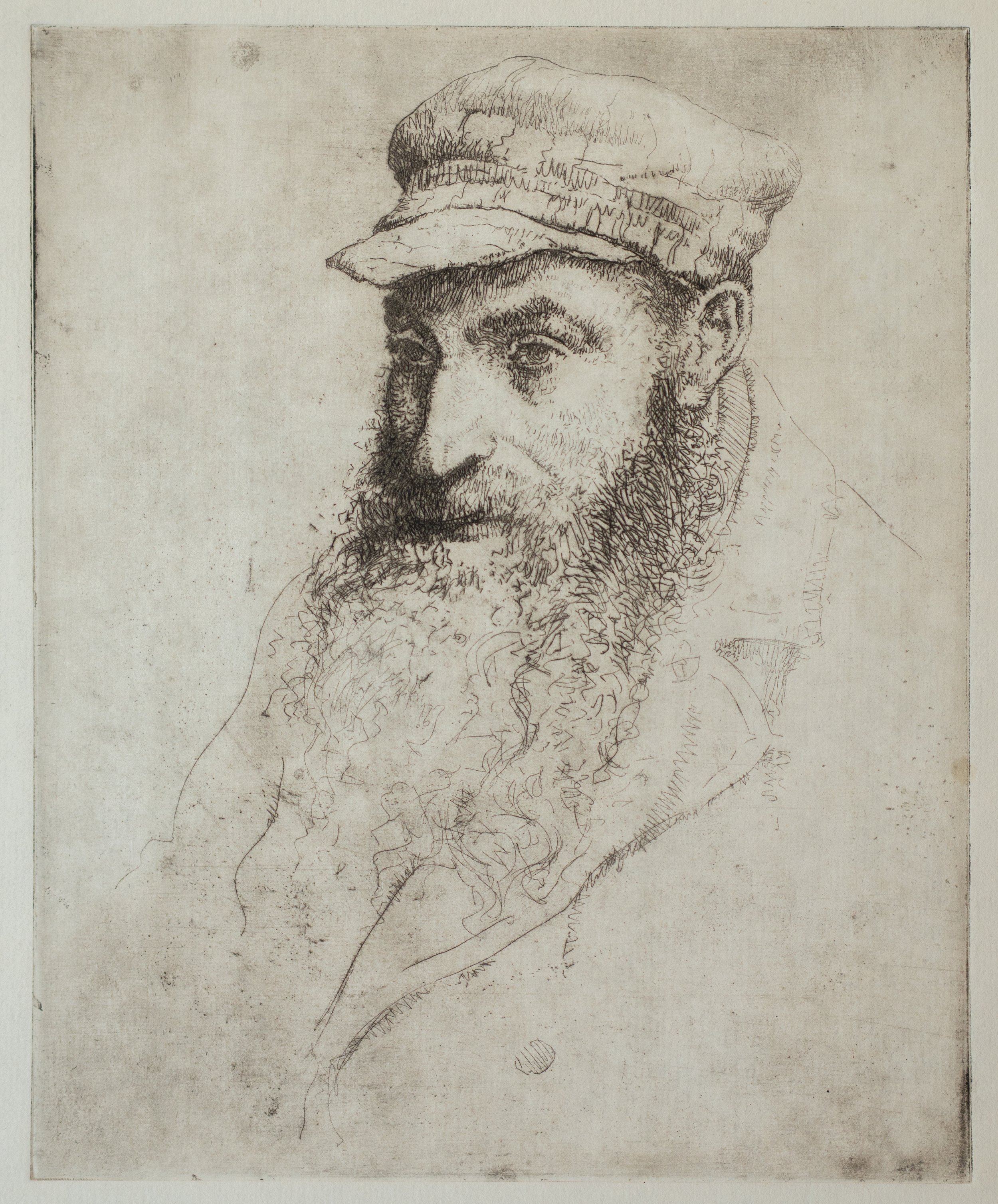 George Davidson, Portrait of a Man, Etching, 7.375" x 6", $100