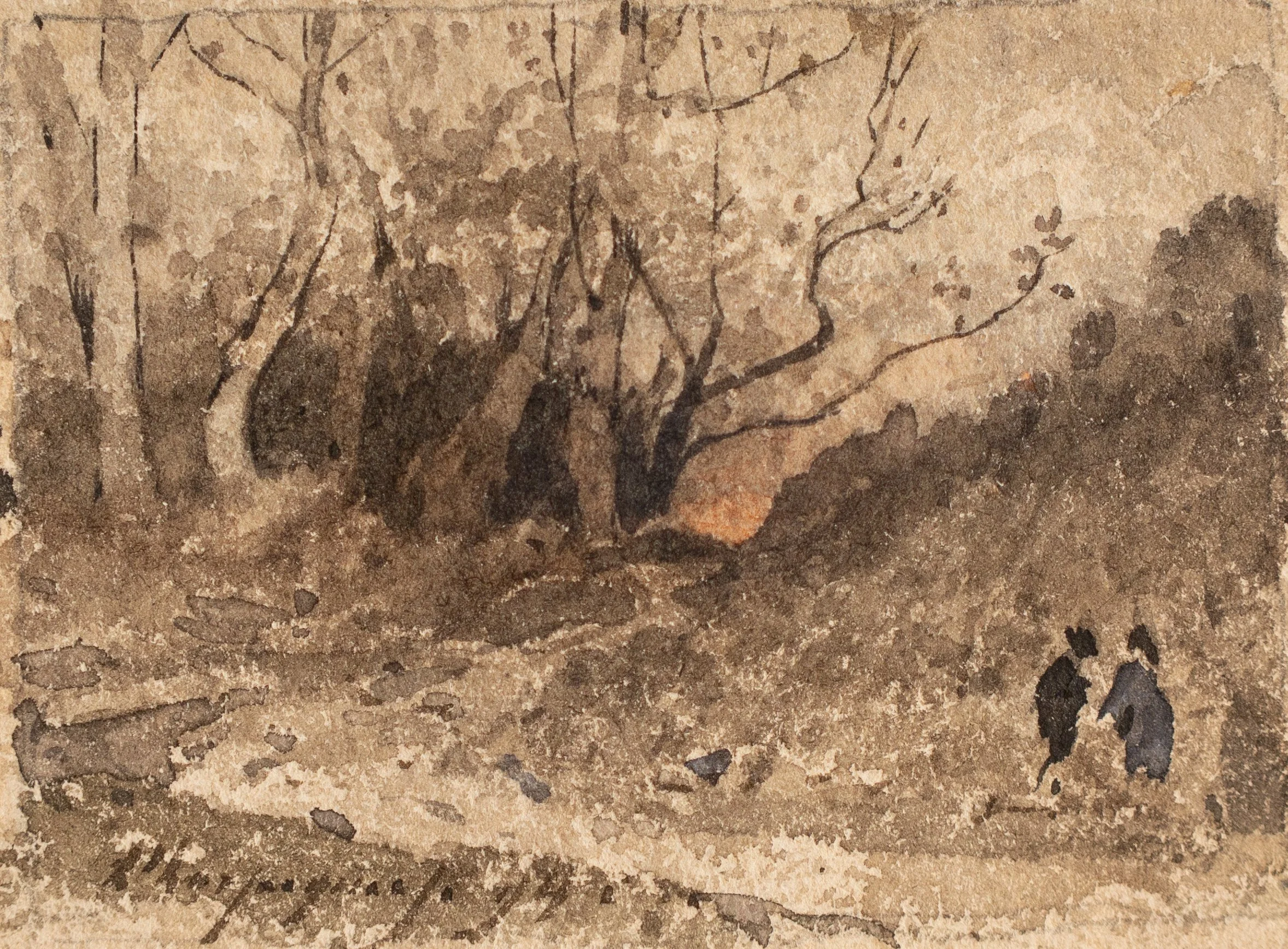 Henri-Joseph Harpignies, Landscape with Figures