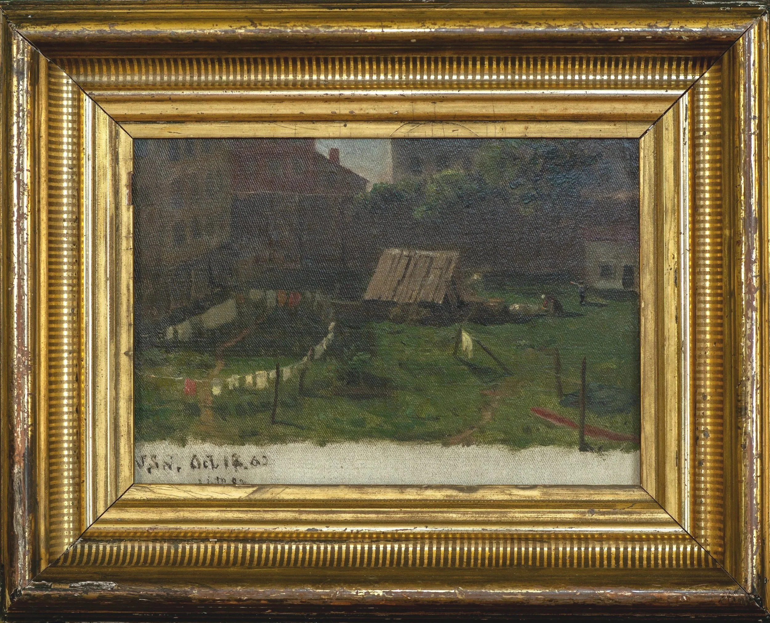 John S. Jameson, 14th Street, Brooklyn, 1862, Oil on Canvas, 6.5" x 9.5", Inquire For Price