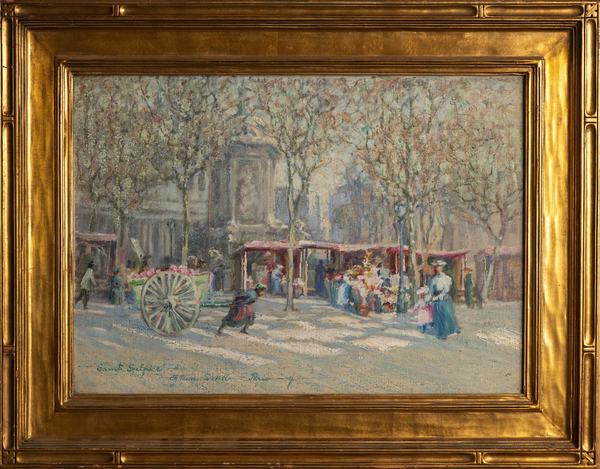Frederick Usher De Voll, Saint-Sulpice, Paris, 1907, Oil on Canvas, 16" x 20", $5,500