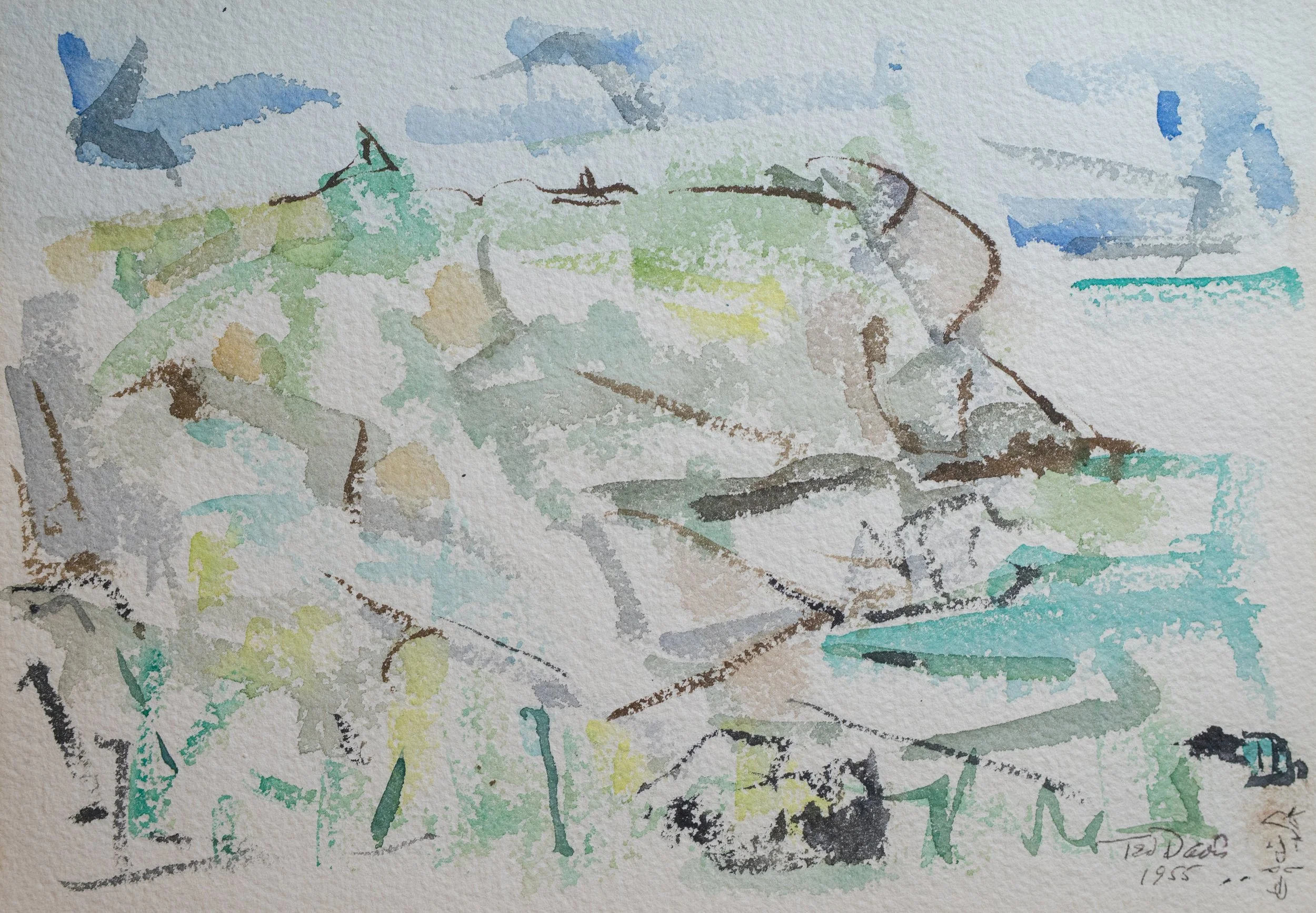 Ted Davis, Seaside, Monhegan, Watercolor on Paper, 7" x 10", $850