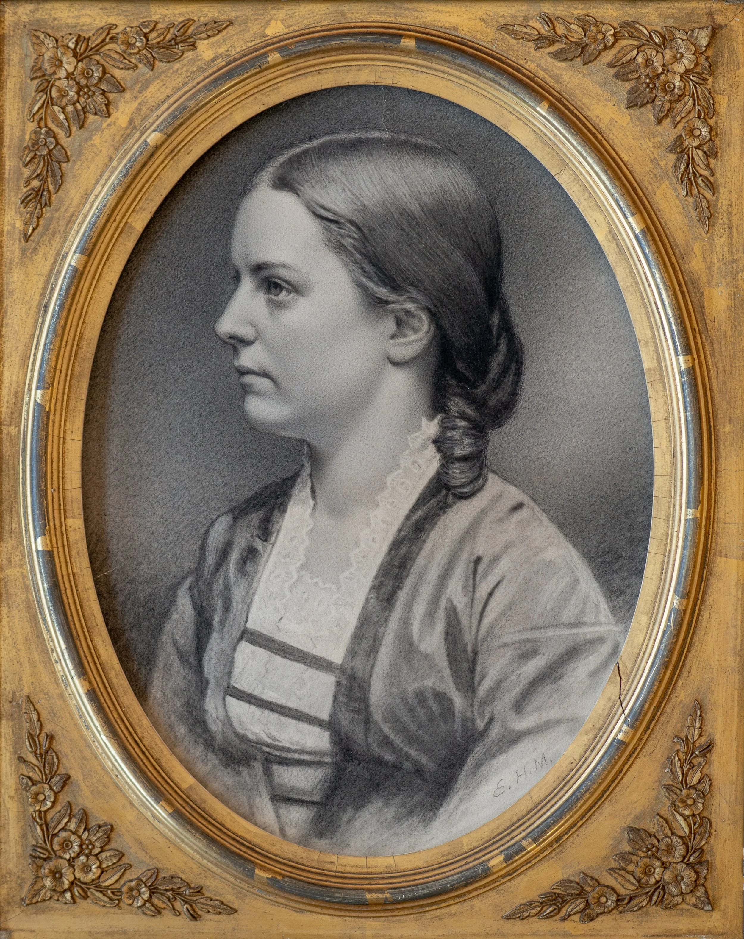 Eleazer Hutchinson Miller, Portrait of Mrs. Brand, Pencil on Paper, 20" x 16", $1,200