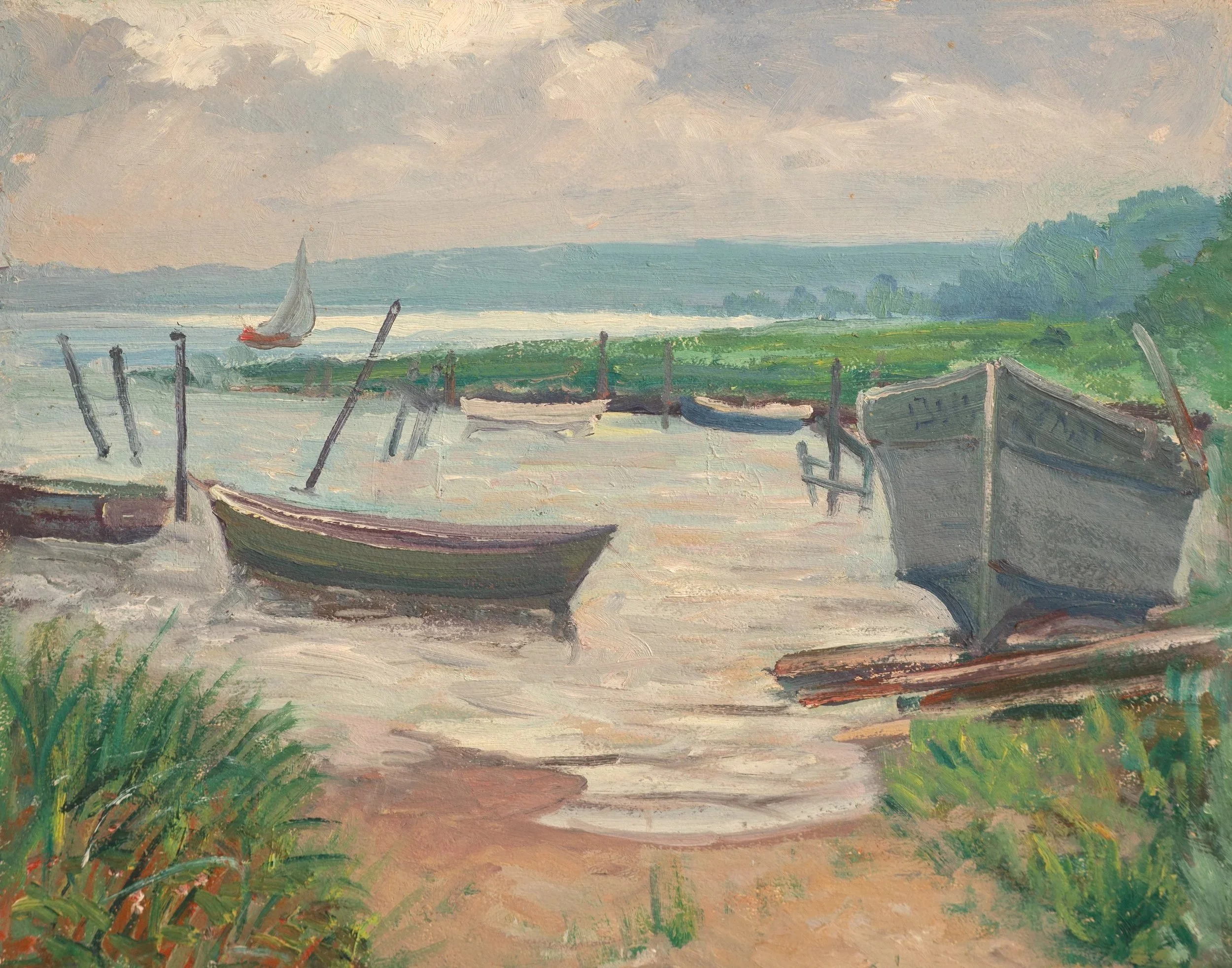 Carl Gustaf Theodore Olson, Boats Near Chatham, Cape Cod c. 1920