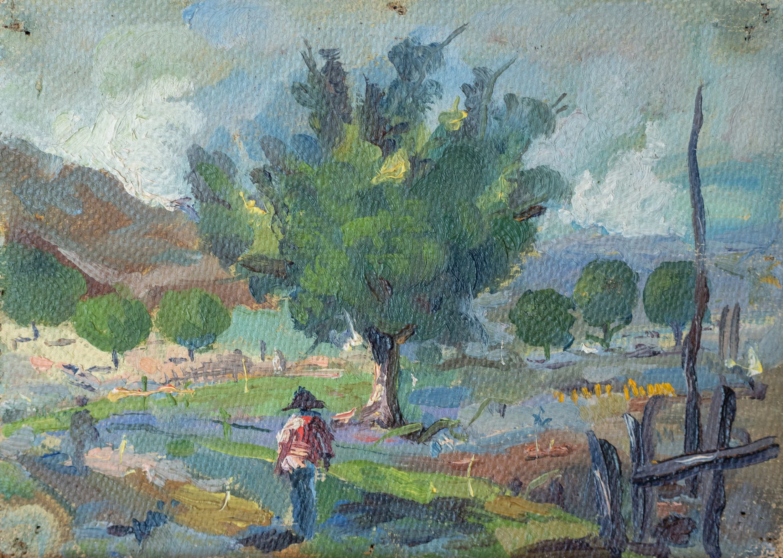American School, Shade Tree, Oil on Canvas, 6" x 8.25", $350