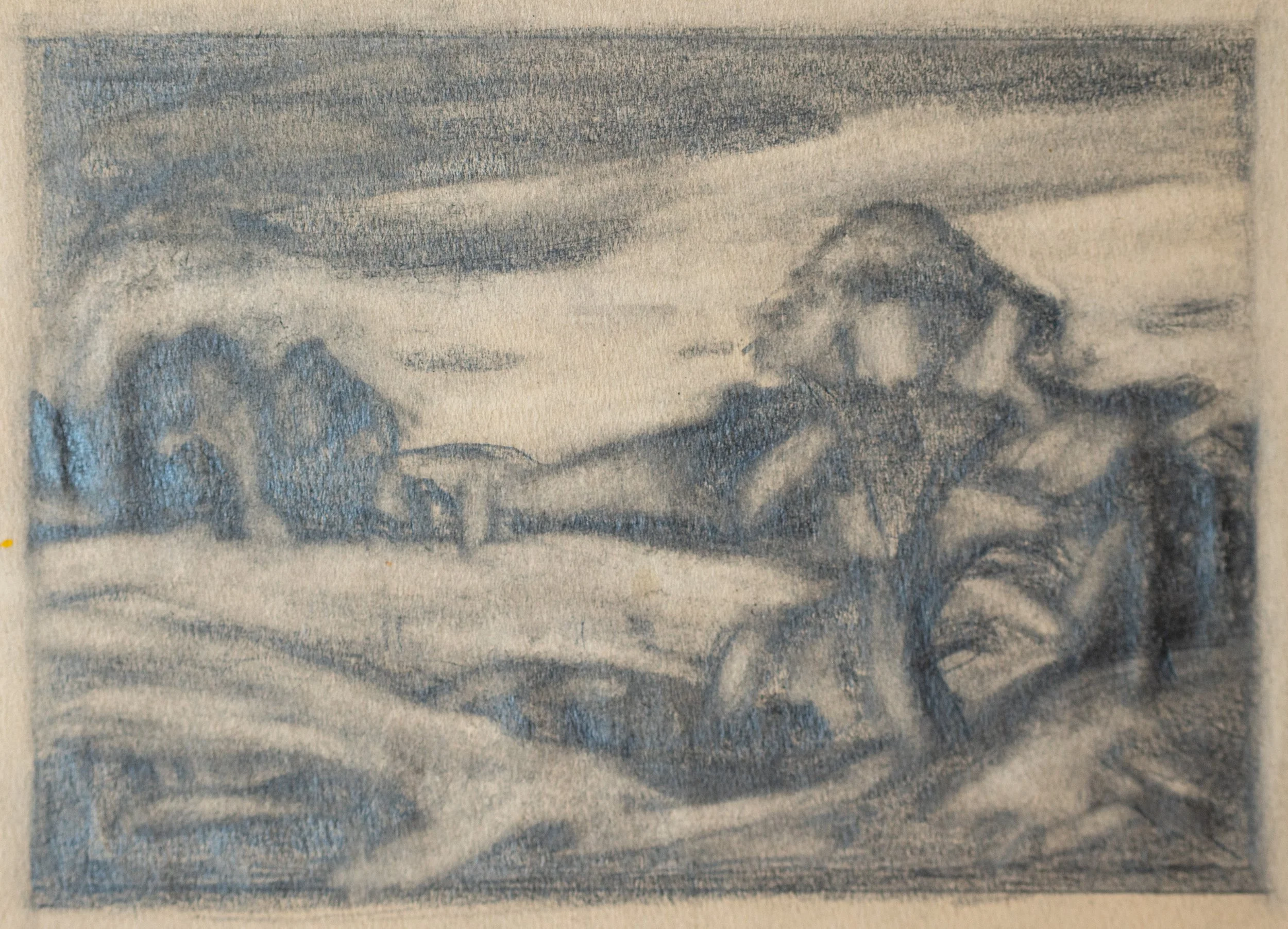George Davidson, Landscape, Graphite on Paper, 4.75" x 6.75", $100
