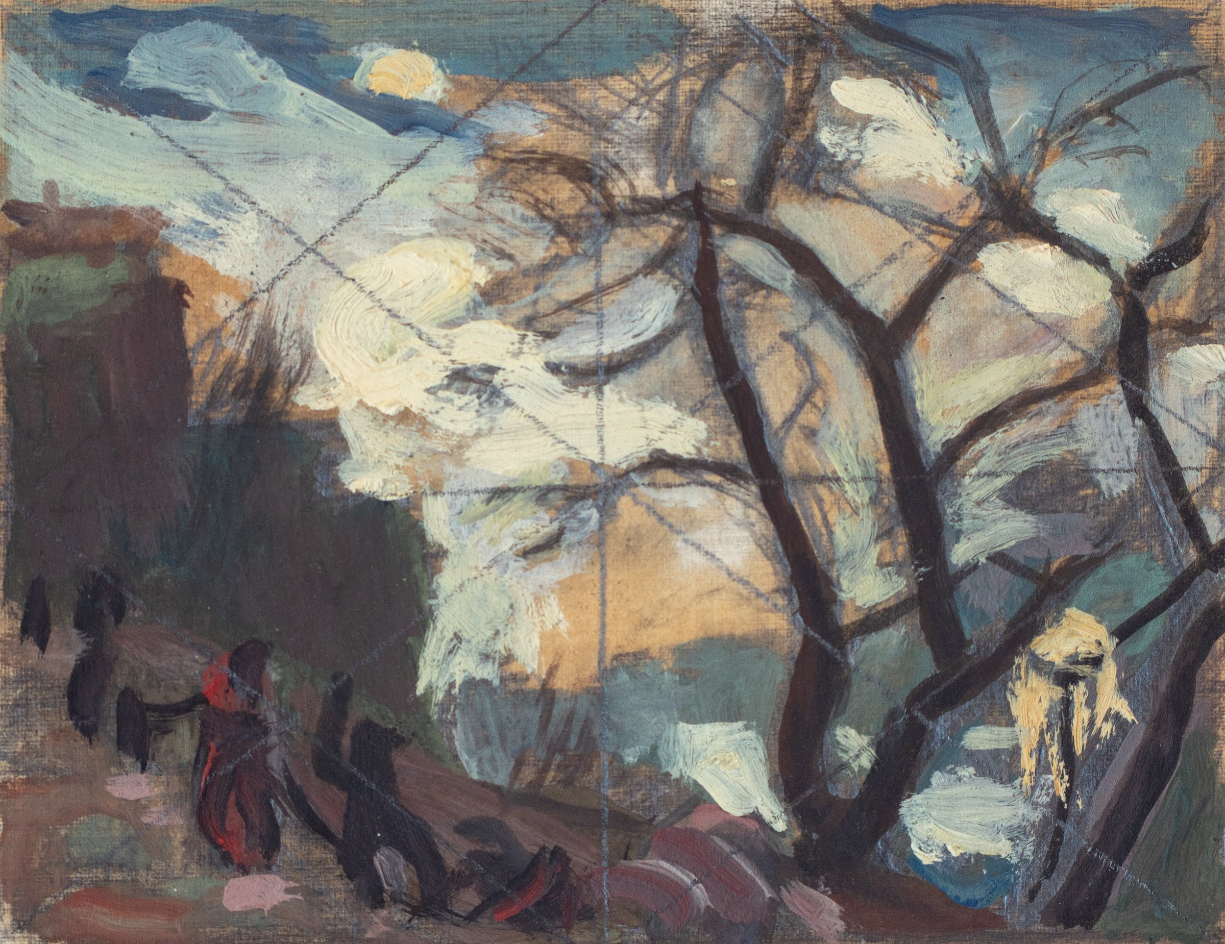 George Davidson, Landscape Study, Oil on Paper, 3.875" x 5", $100