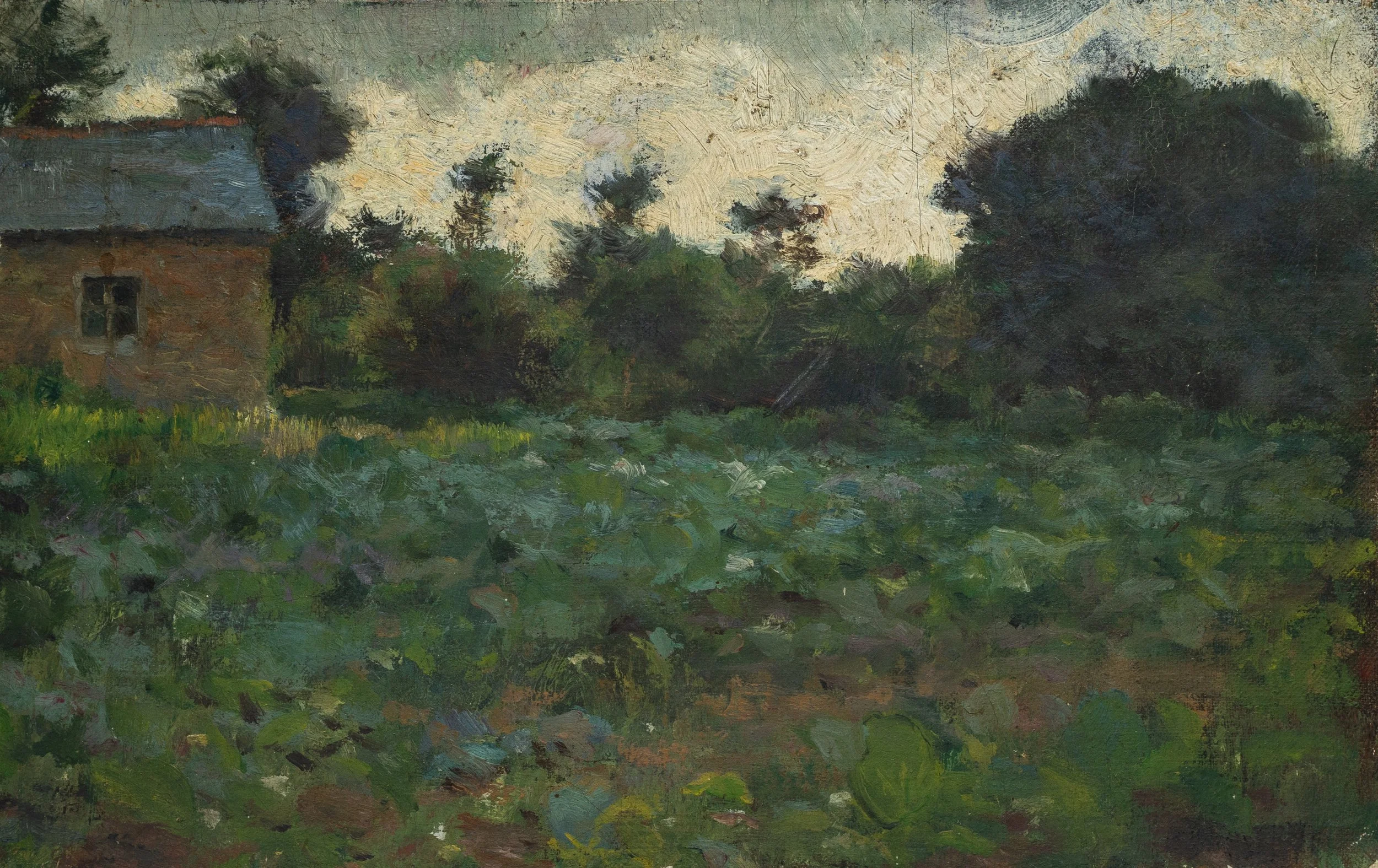 American School, Cabin in the Woods, Oil on Board, 4.75" x 7.5", $600