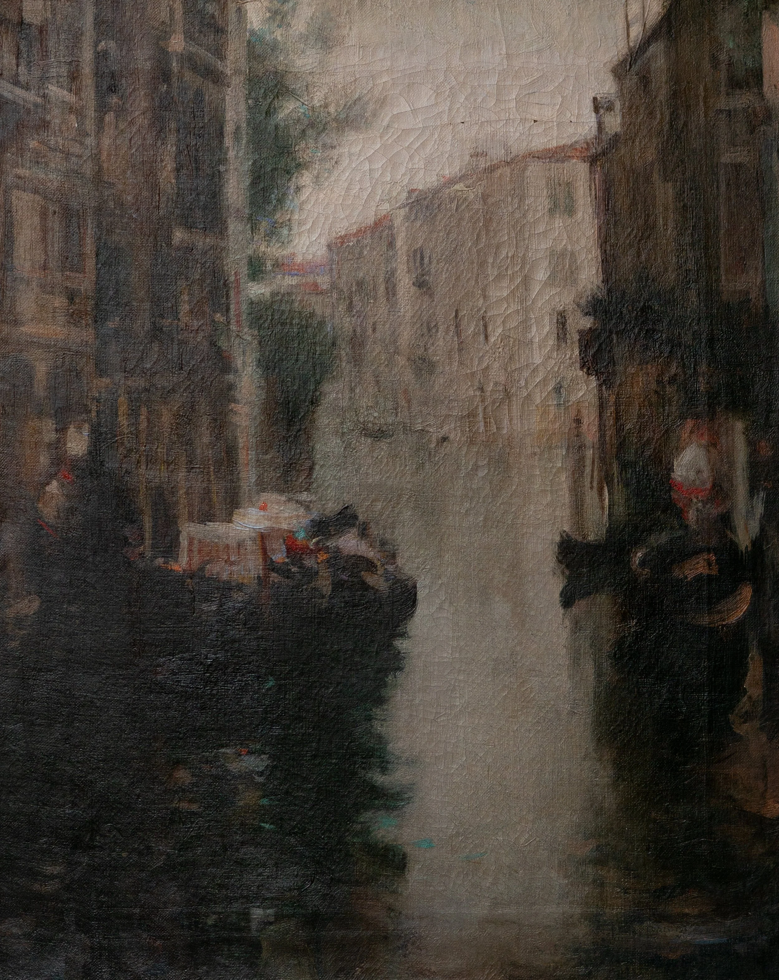 Edward Wilbur Deane Hamilton, Venetian Gondolas, 20" x 16", Oil on Canvas, $4,500