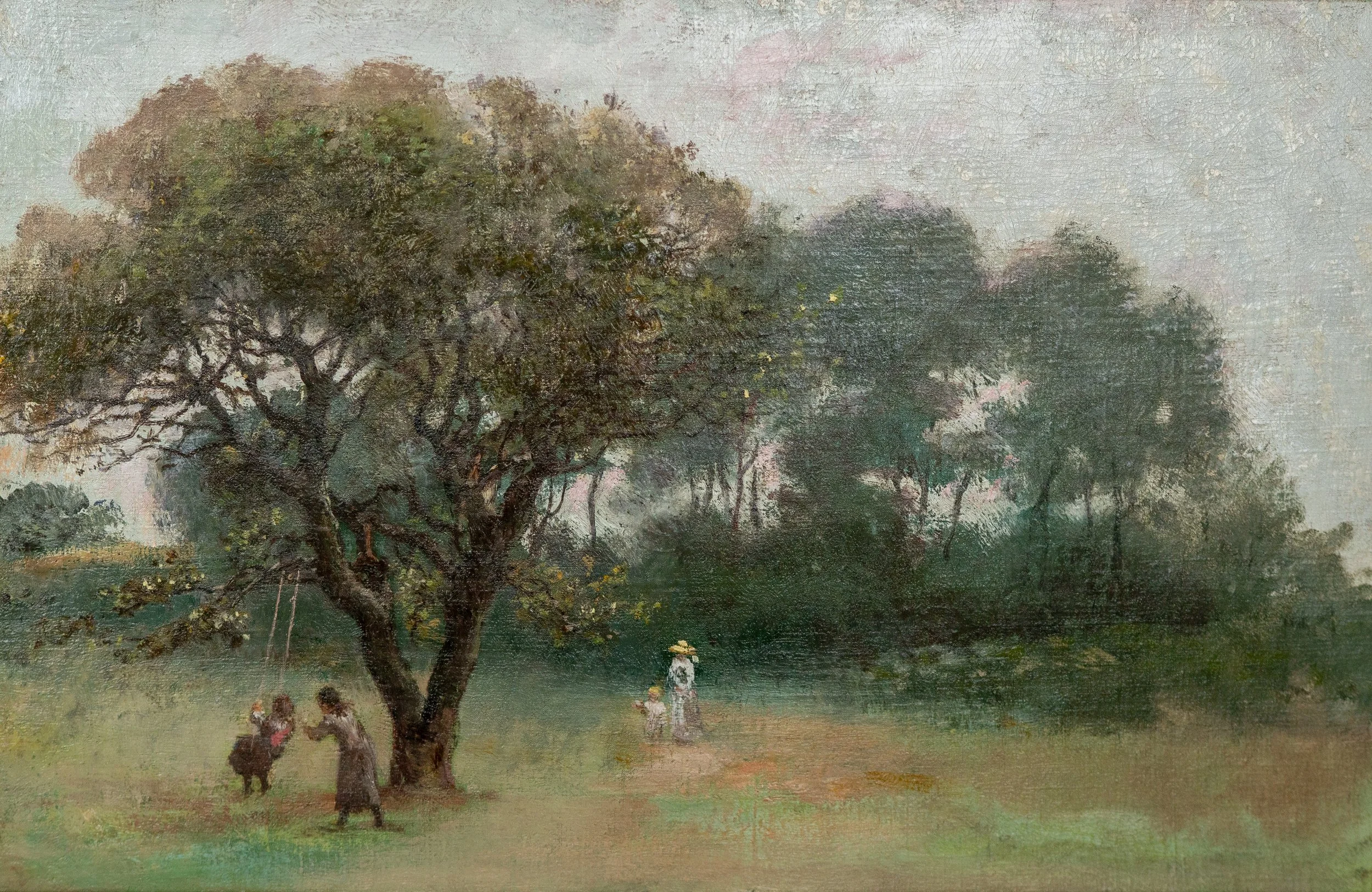 William Morris Hunt, Magnolia, Swinging in a Foggy Morning, from Studio Door, Looking Seaward, 1877, Oil on Canvas, 20" x 30", Museum of Fine Arts, Boston, 1883, Dayton Art Institute, March 1965, Chrysler Museum, Norfolk, Virginia, 1984, Exhibited: M