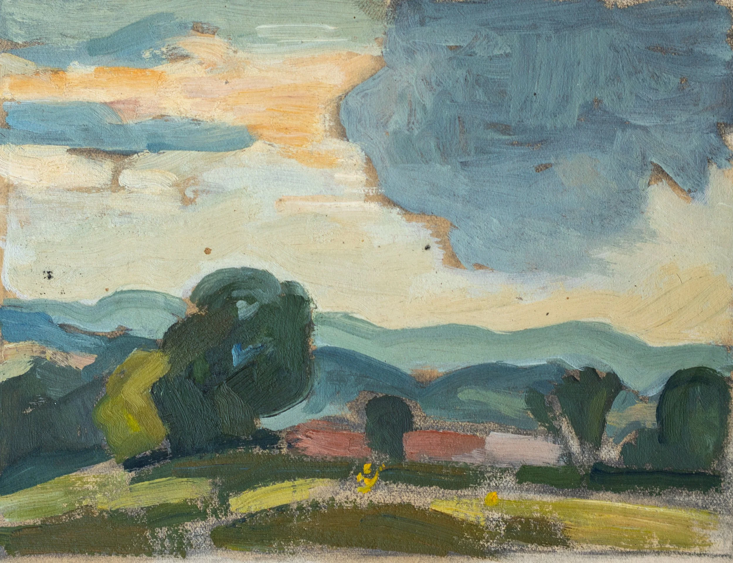 George Davidson, Twilight, Oil on Paper, 4.5" x 6", $200