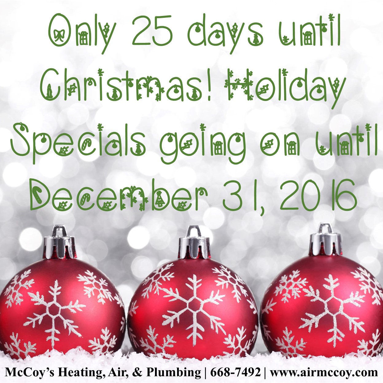 Only 25 days until Christmas!