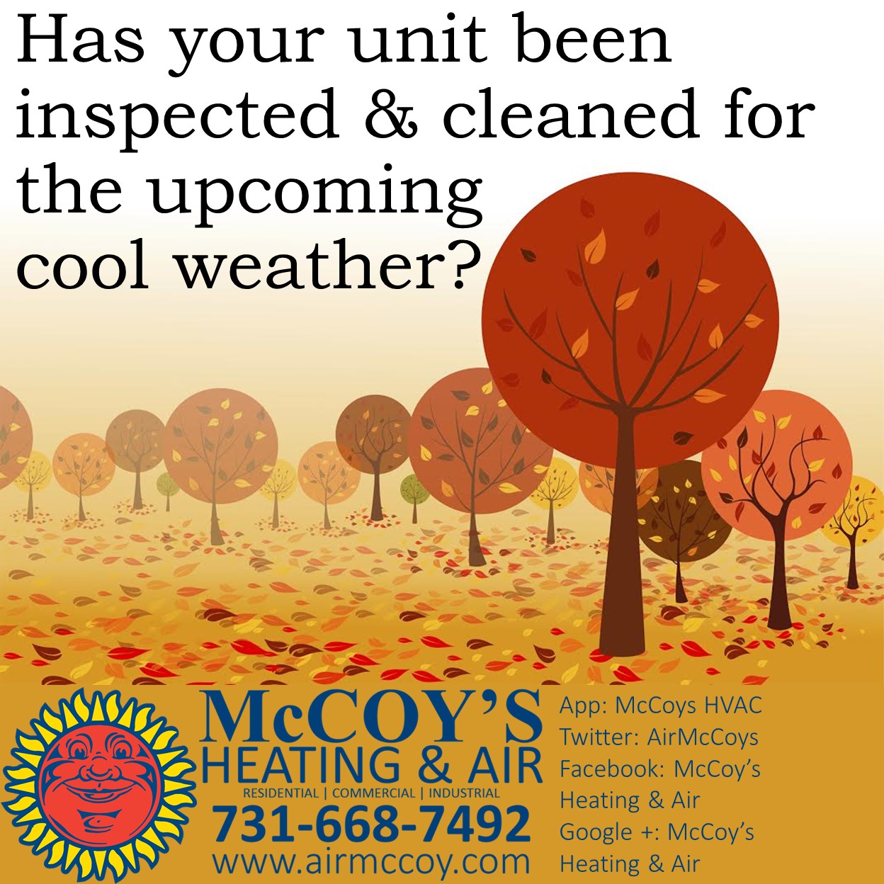 Inspection & Cleaning for the Cool Weather Ahead