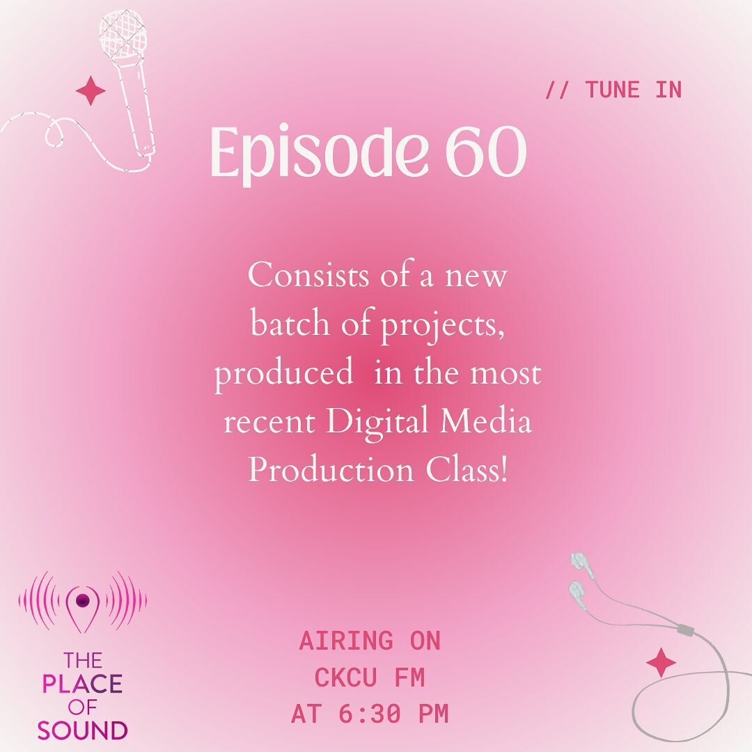 TOMORROW! Tune in to hear the new episode on CKCU FM, or check out the link in our bio to listen on any podcast platform 🎧💗
&bull;
&bull;
&bull;
&bull;
&bull;
&bull;
&bull;
#radio #radiocanada #ckucfm #ottawa #sound #theplaceofsound #carletonuniver