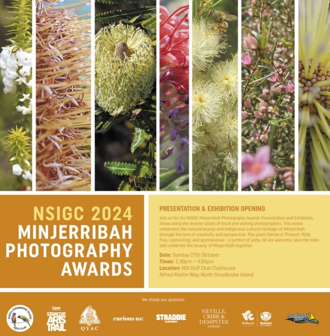 AWARD PRSENTATUIN &amp; EXHIBITION OPENING
 
Join us for the NSIGC Minierribah Photography Awards Presentation and Exhibition
showcasing the diverse talent of local and visiting photographers.
 
This event celebrates the natural beauty and heritage o