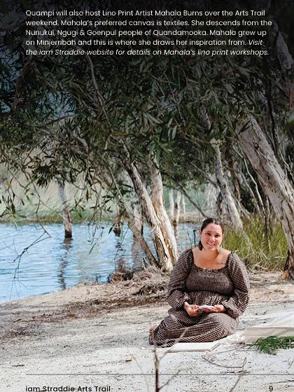 Find Mahala Burns popping up at Stop 1 during the 2025 Straddie Arts Trail. 

A lino print artist, Mahala descends from the Nunukul, Ngugi &amp; Goenpul people of Quandamooka. 

Having had the privilege of growing up on Country - Minjerribah - this i