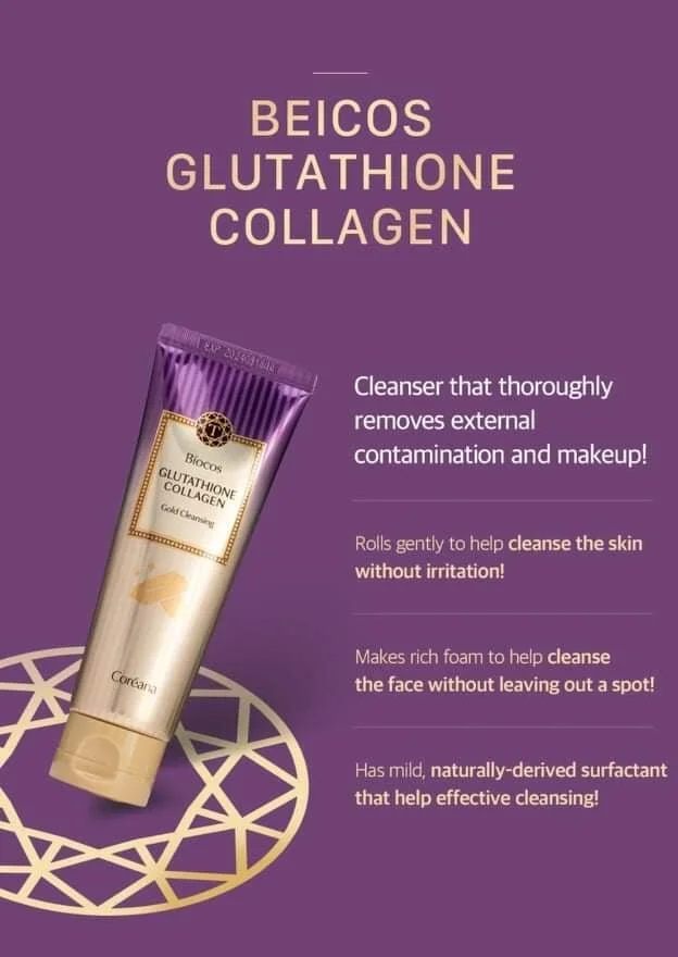 Coreana Biocos Glutathione collagen Gold Cleansing Foam (buy 2 get 1 free)