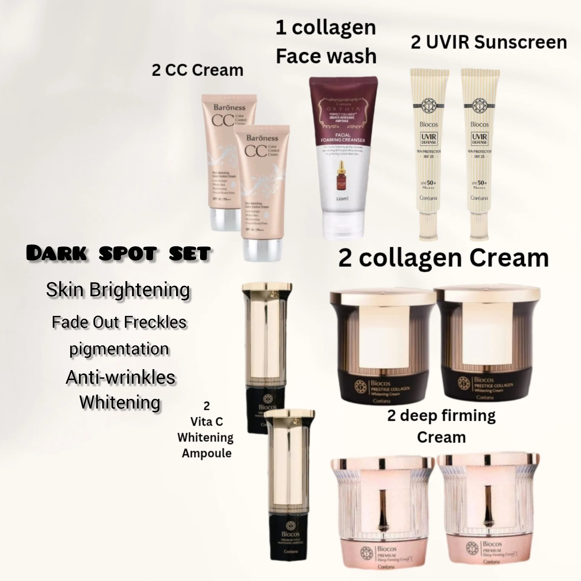Night And Day Set of Vita C, Deep firming and Collagen For dark spots and Hyperpigmentation