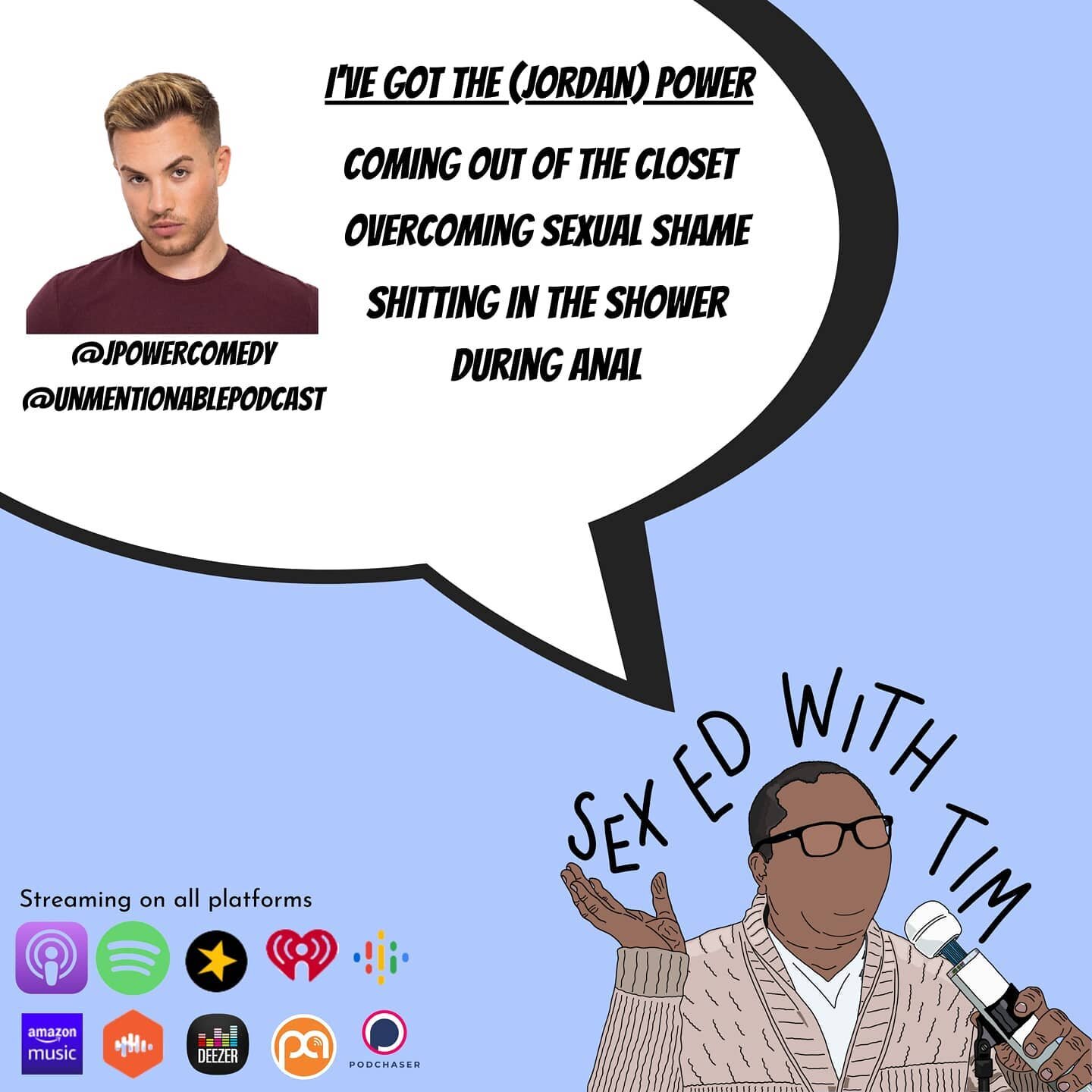 🤡 NEW EPISODE 🤡
🍆
Comedian, author, podcast host, and professional f*ggot. Just some of the many hats that @jpowercomedy wears. Jordan comes on to talk about his coming out, the ramifications of sexual shame, and basically coming to terms with thi
