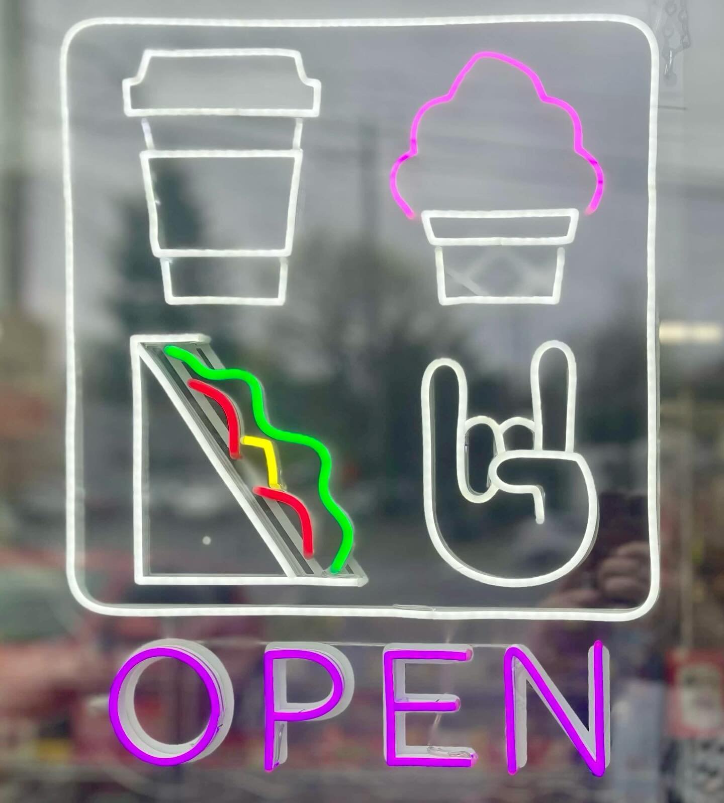 Our new OPEN sign! 😍 Designed by Teo on our staff, to accurately reflect what we do at the Corner Store: ☕️🍦🥪🤘 

#open #highlandpark #cornerstore #westseattle #rexmanningday #ajfixthesign